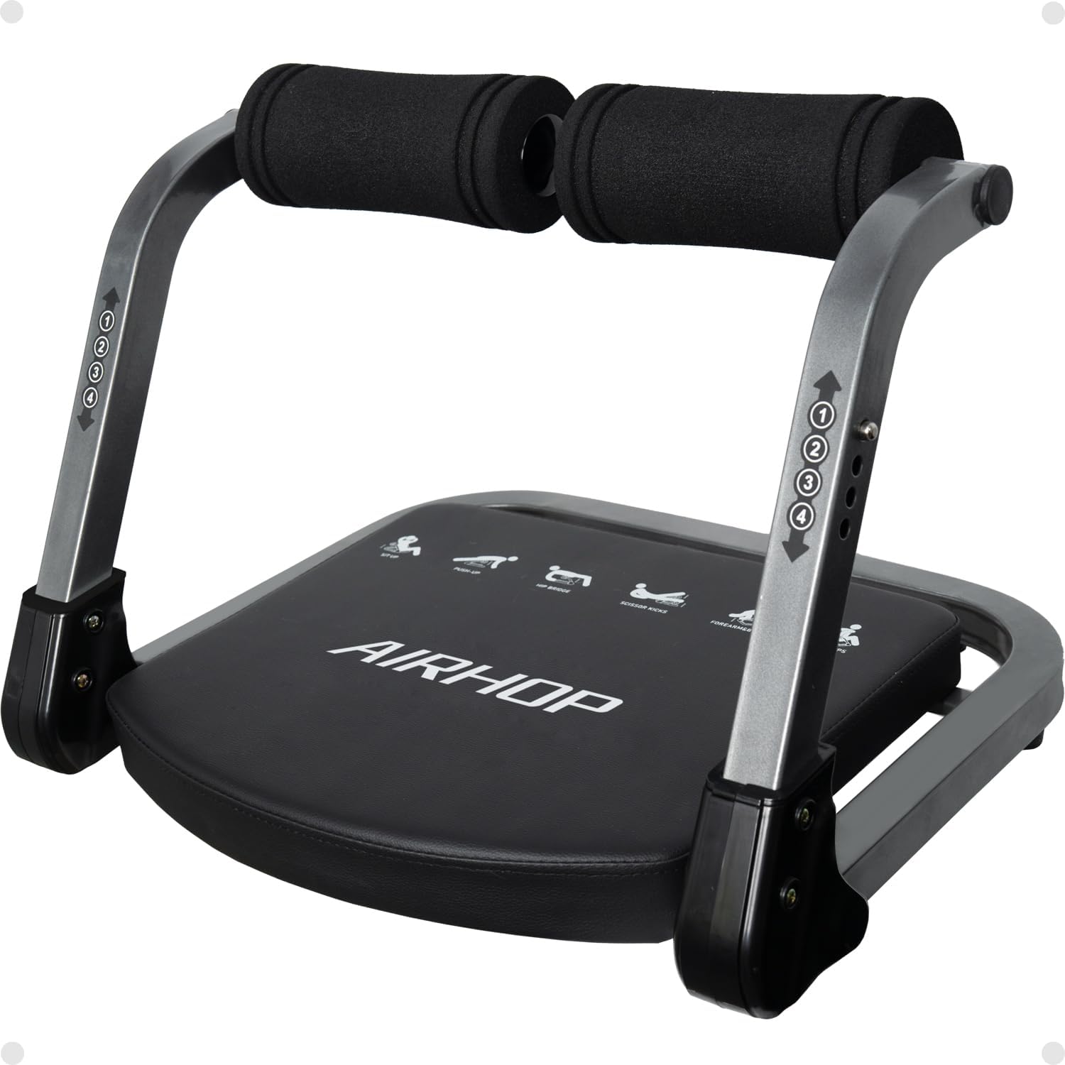 AIRHOP Ab Machine for Home, Ab Exercise Equipment for Core Training, Foldable Ab Crunch Machine with 4 Adjustable Resistance, Sit Up Exercise Equipment 330 LBS Capacity for Beginners & Pros
