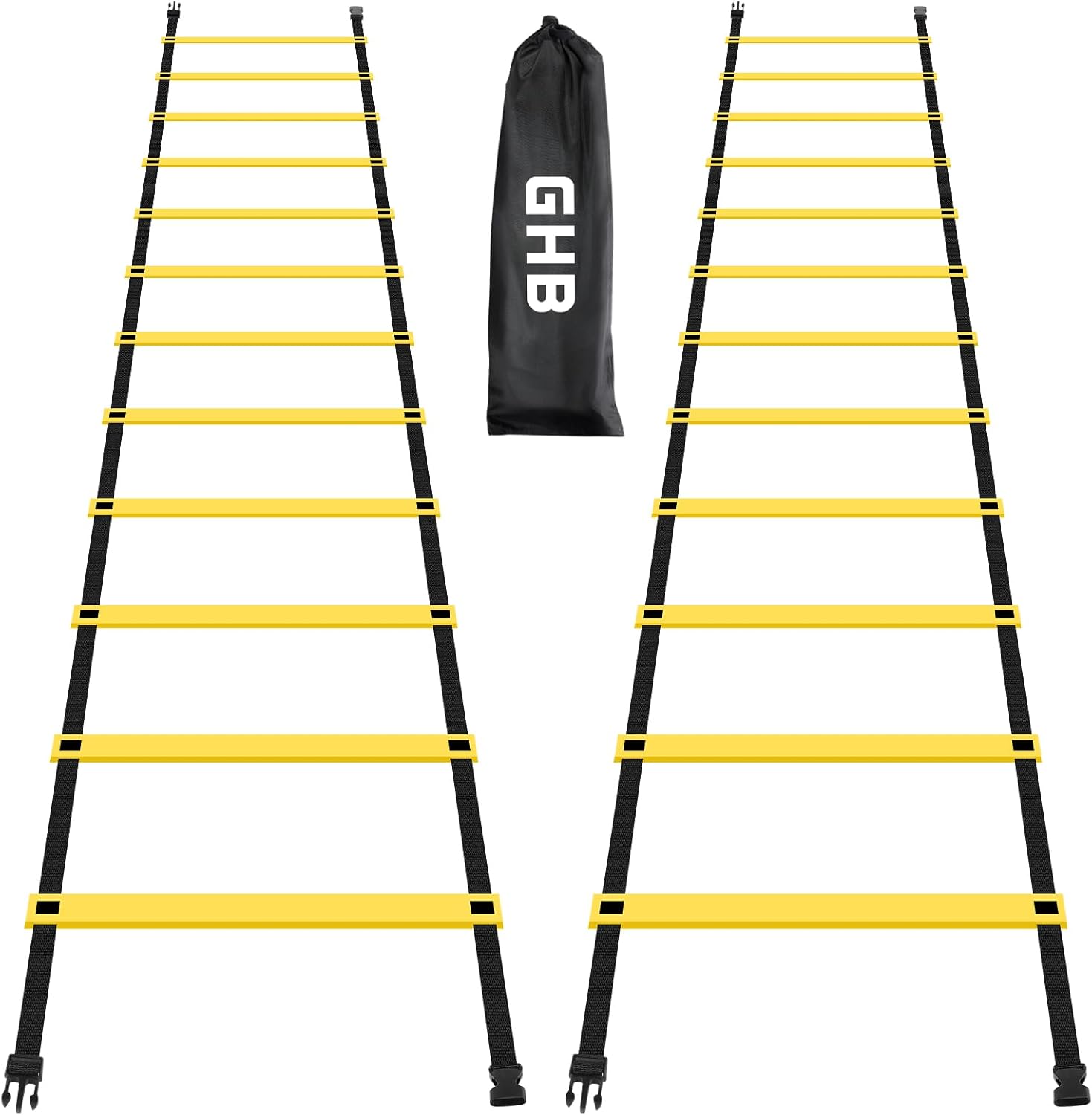 GHB Pro Agility Ladder Agility Training Ladder Speed 12 Rung 20ft with Carrying Bag