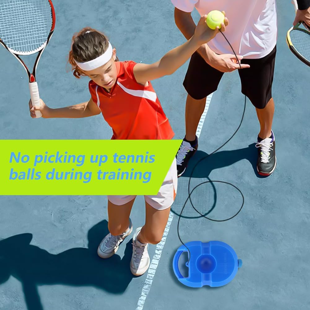 Tennis Trainer with Rebound Ball, Portable Self-Study Practice Kit Includes 6 Tennis Balls & 1 Base, Durable PE Plastic Design for Outdoor Backyard Court Training - Image 7