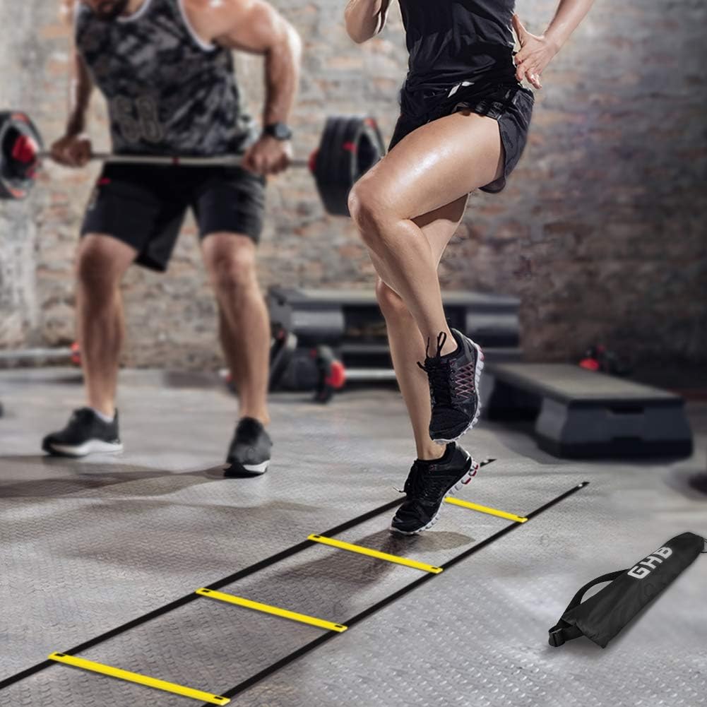 GHB Pro Agility Ladder Agility Training Ladder Speed 12 Rung 20ft with Carrying Bag - Image 8
