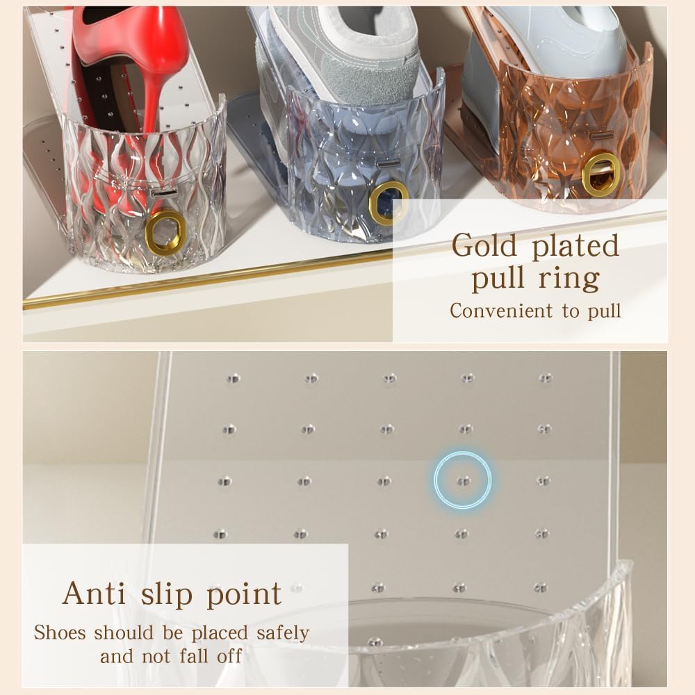 Shoe Slots Organizer, 15 Pack - Adjustable Shoe Stacker for Closet Storage, Clear Double Layer Space Saver, Durable and Stackable Shoe Holder for Sneakers Heels and Flat - Image 3