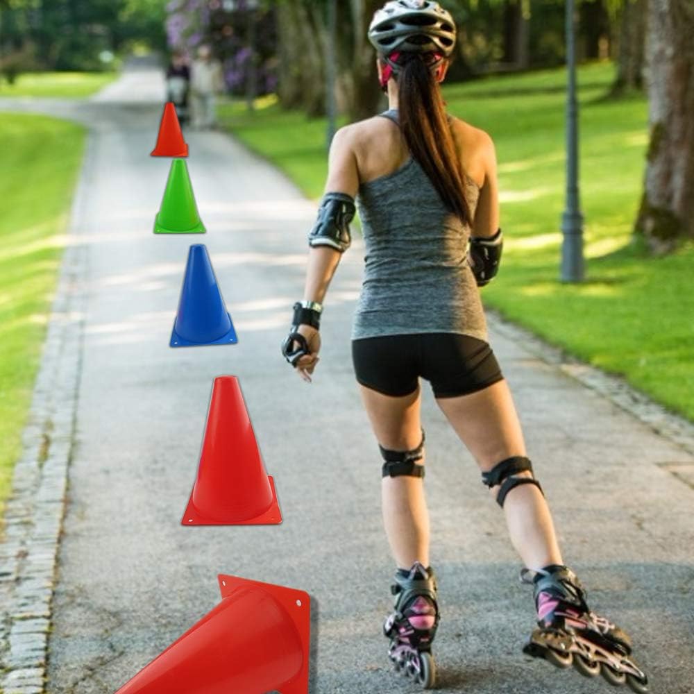 Mirepty 7 Inch Plastic Traffic Cones Sport Training Agility Marker Cone for Soccer, Skating, Football, Basketball, Indoor and Outdoor Games - Image 5