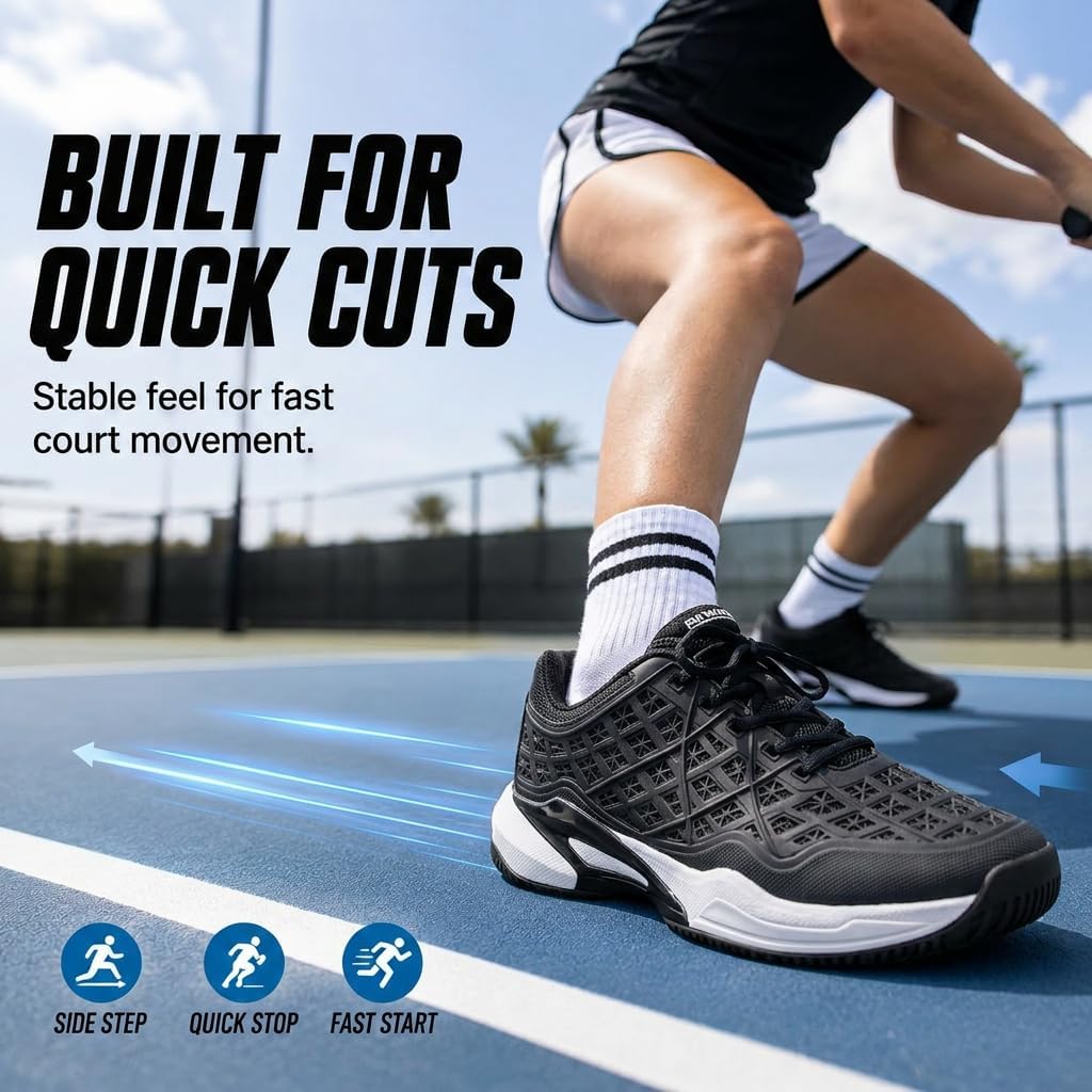 Pickleball Shoes Men Tennis Court Sneakers Indoor Outdoor Breathable Athletic Sports Lightweight Non Slip - Image 4