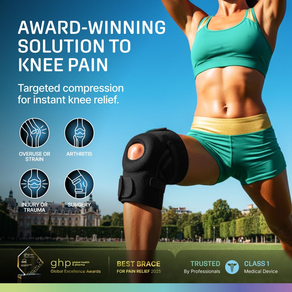 Modvel Knee Brace with Side Stabilizers & Patella Gel Pads for Pain Relief and Joint Support Breathable, Non-Slip Compression Sleeve for Men & Women, Arthritis, Meniscus, ACL Recovery - Image 2