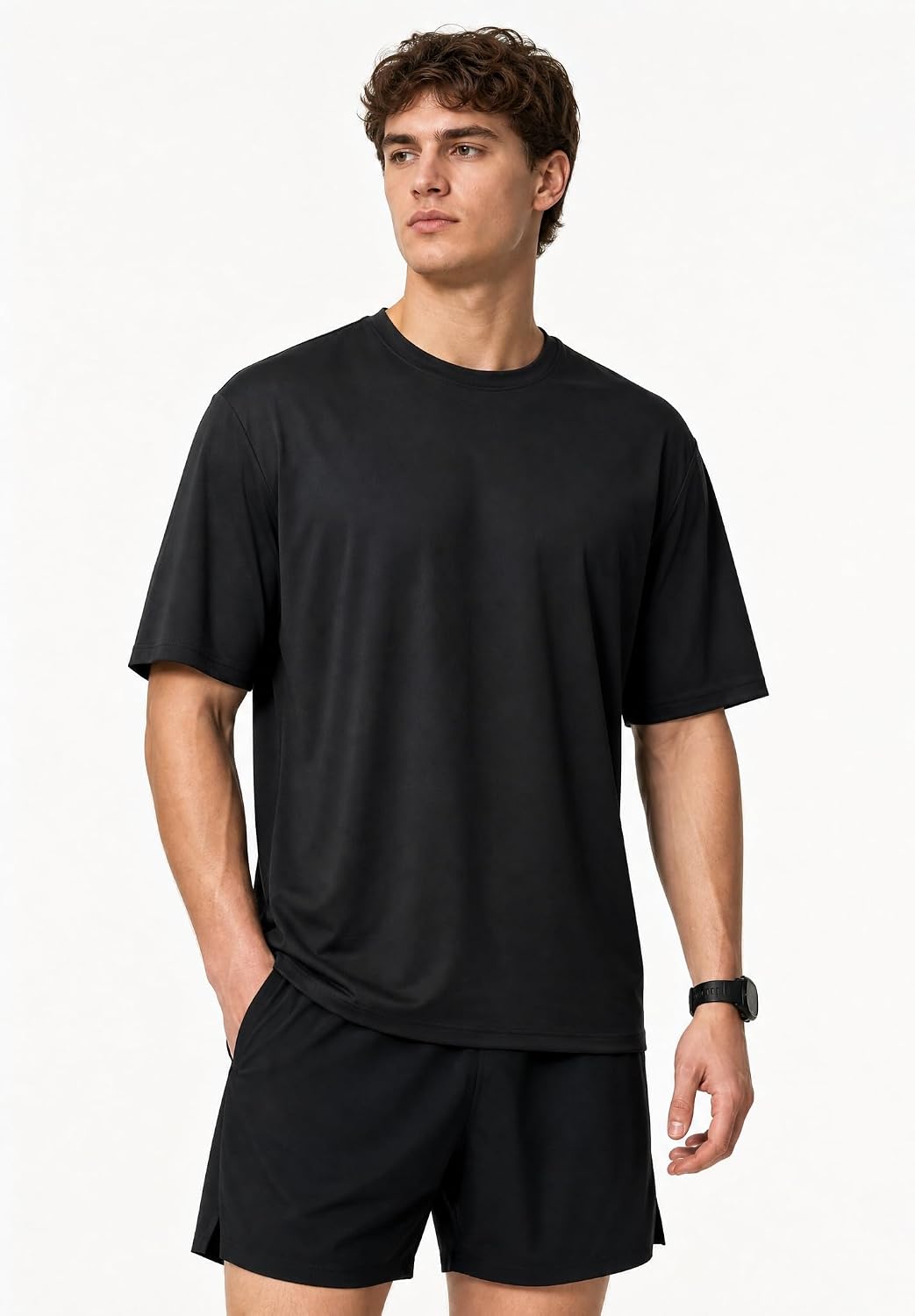 Kinglaman 1/5 Pack Mesh Workout Shirts for Men Dry Fit Gym Quick Dry Athletic Short Sleeve Sports T-Shirt Moisture Wicking - Image 3