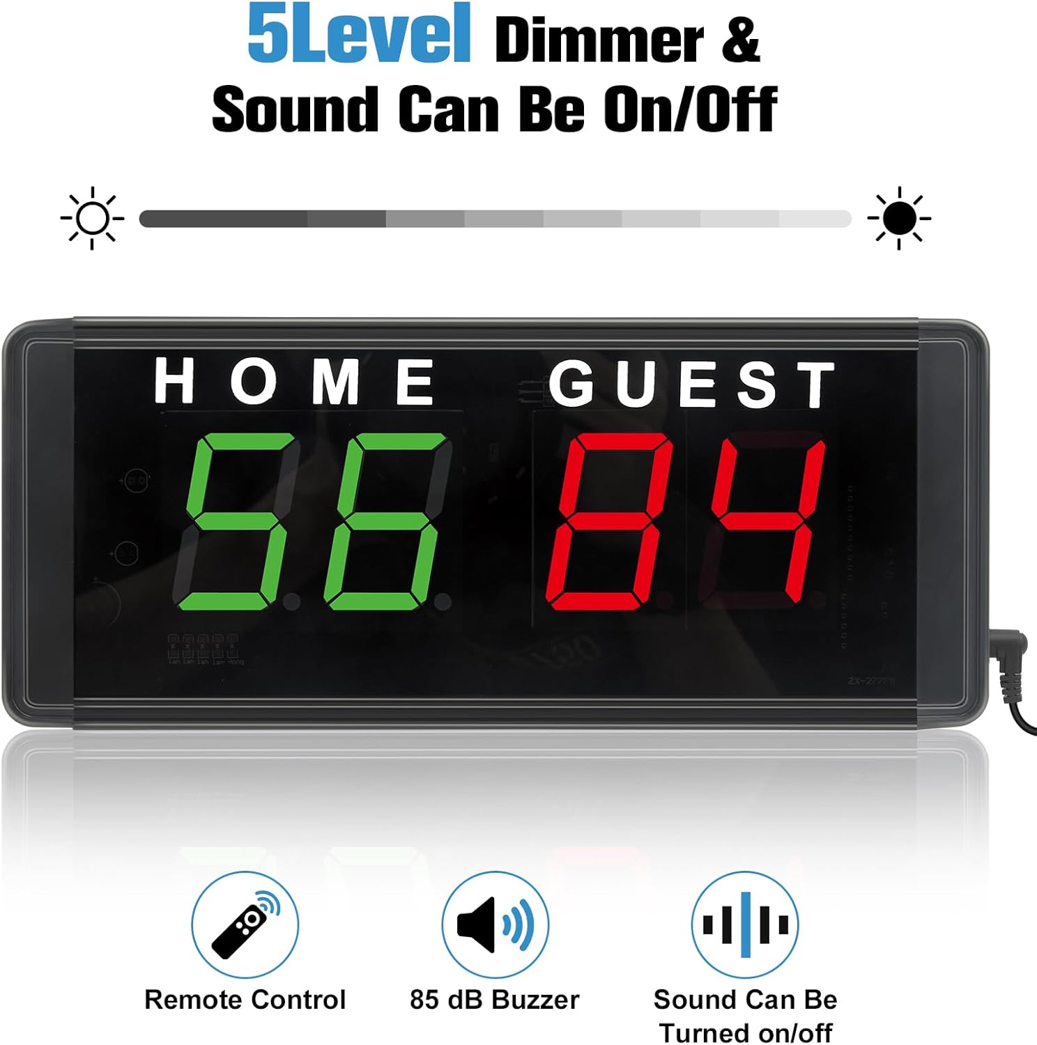 Samshow LED Electronic Scoreboard Digital Score Keeper with Remote & Tripod, Basketball Scoreboard with Shot Clock & Timer & 12/24h Real Time for Football/Corn Hole/ping Pong/Table Tennis - Image 7