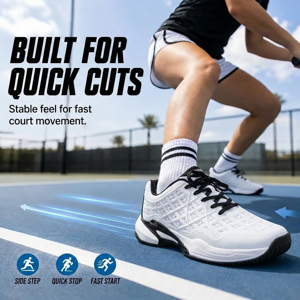 Pickleball Shoes Men Tennis Court Sneakers Indoor Outdoor Breathable Athletic Sports Lightweight Non Slip - Image 4