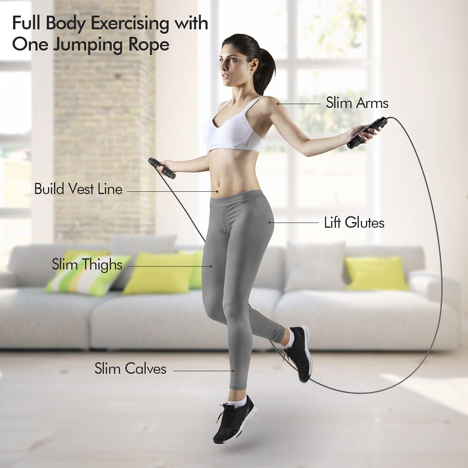 Jump Rope, Tangle-Free Rapid Speed Jumping Rope Cable with Ball Bearings for Women, Men & Kids, Adjustable Steel Jump Rope with Foam Handles for Home Gym Exercise Fitness Workout Equipment & Slim Body - Image 7