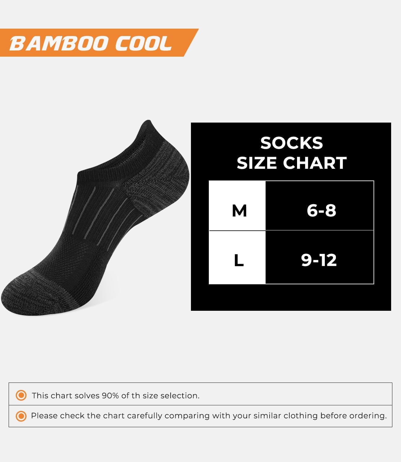 BAMBOO COOL No Show Socks Men Low Cut Ankle Short Socks for Men Casual Athletic Socks with Non Slip Grip - Image 7