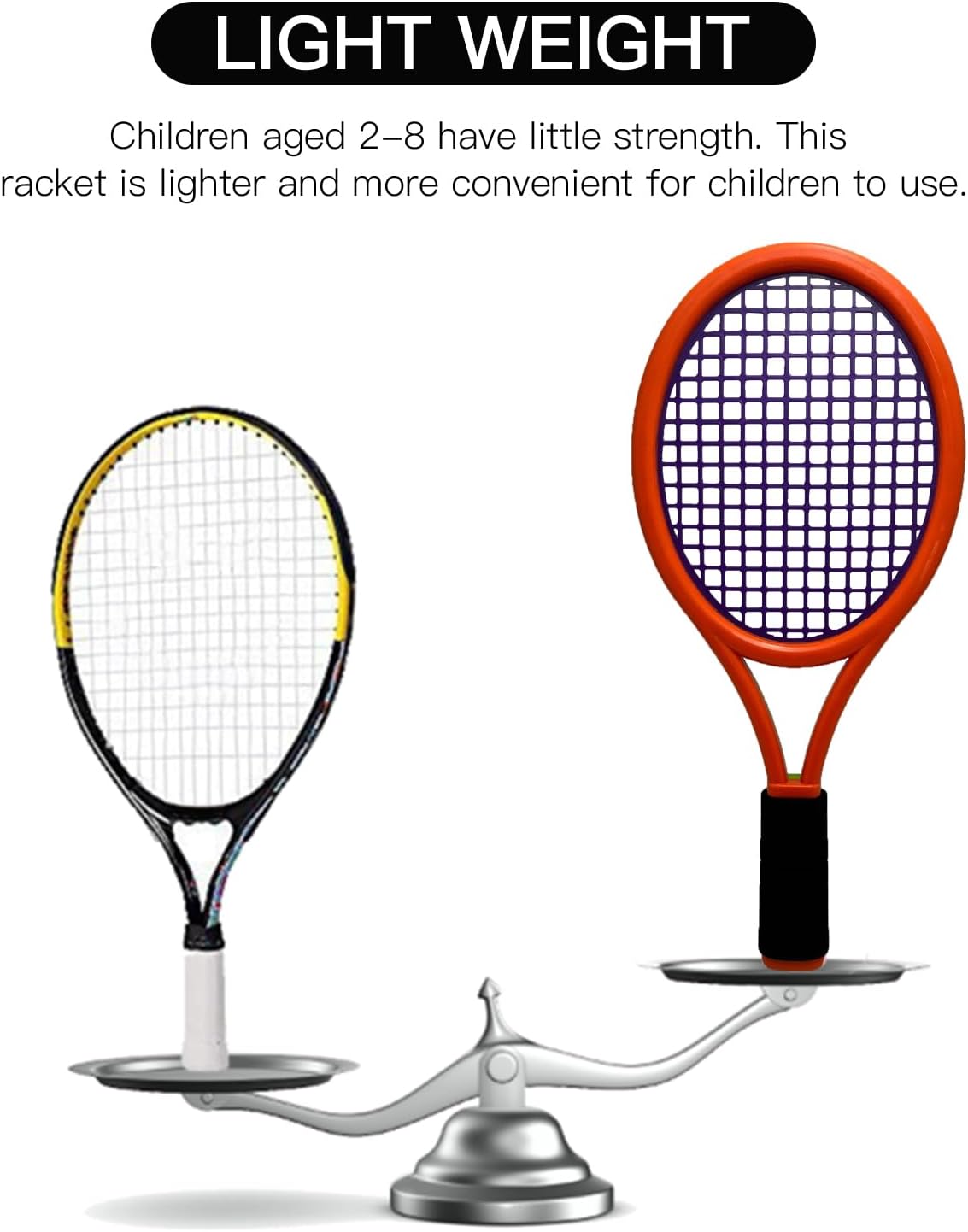 Tennis Racket Set for Children,17 Inch Racquet with 1 Tennis Balls,4 Badminton Shuttlecocks and 3 Soft Balls for Toddler Indoor/Outdoor Sports - Image 2