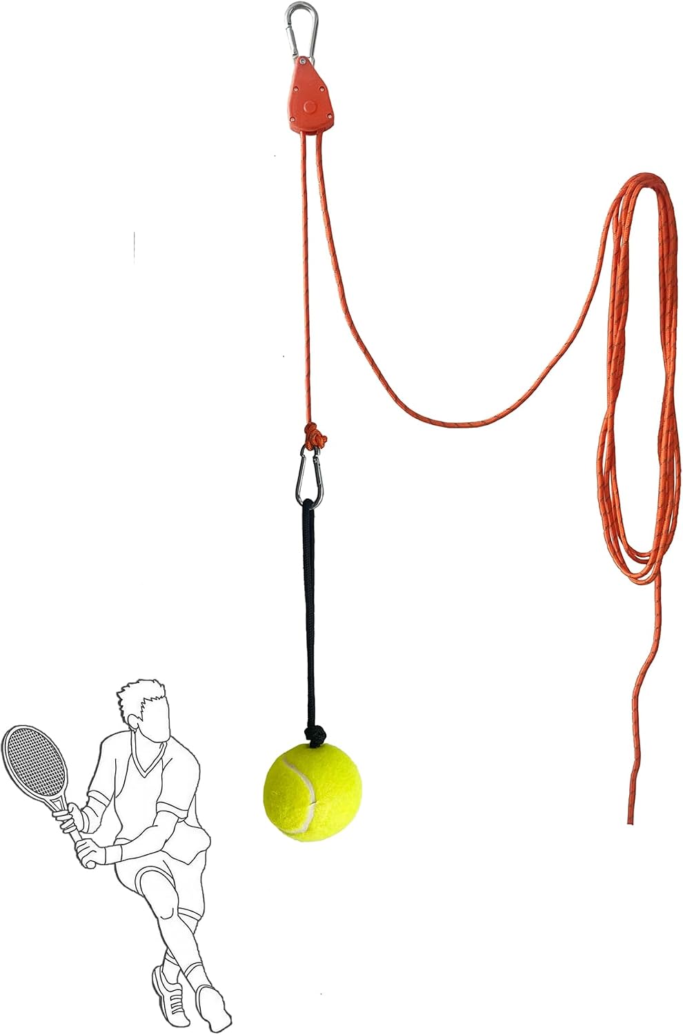Swing Trainer with Pulley-Height Adjustable with 13ft Rope Practice Aid,Improve Batting & Develop Muscle Memory|Training Tools for Tennisball,Pickleball,Baseball&Softball,Indoor/Outdoor Use
