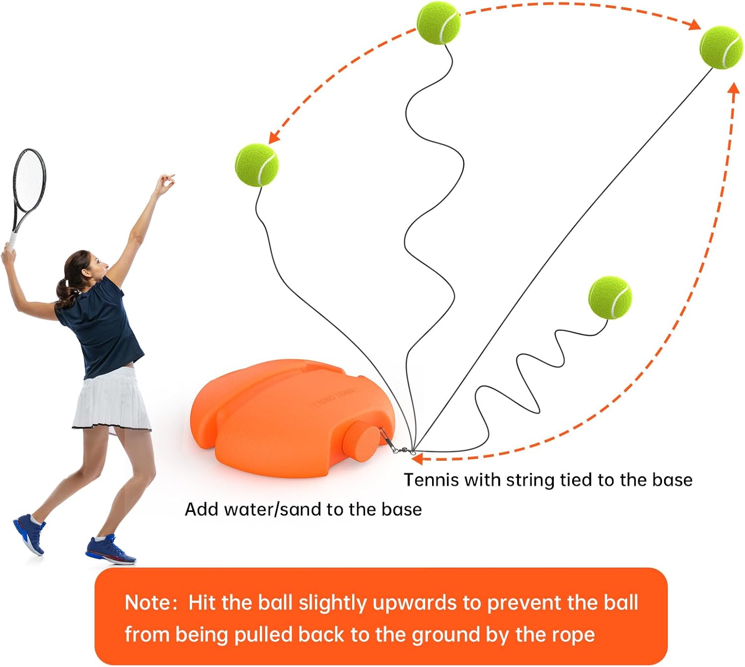 Tennis Trainer Rebound Ball with 3 String Balls, Portable Tennis Training Tool Suitable for Beginners Sport Exercise-Blue - Image 5