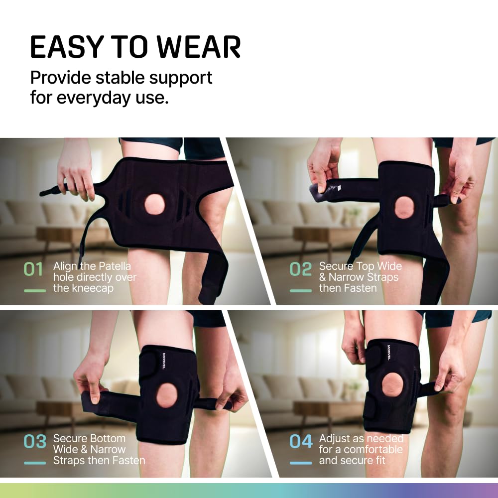 Modvel Knee Brace with Side Stabilizers & Patella Gel Pads for Pain Relief and Joint Support Breathable, Non-Slip Compression Sleeve for Men & Women, Arthritis, Meniscus, ACL Recovery - Image 5