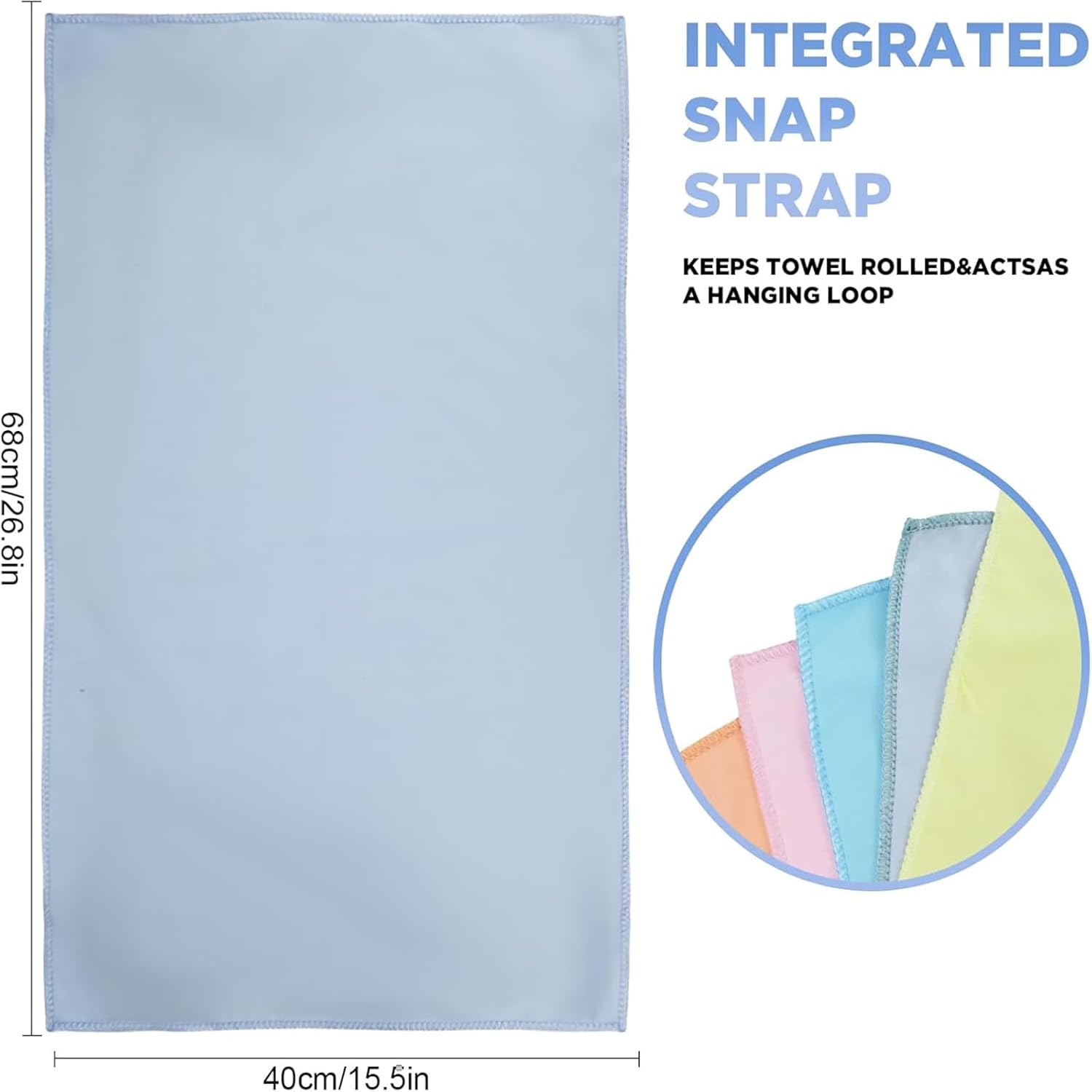 Microfiber Gym Towels - Quick Dry, Highly Absorbing, Odor-Free, for Women & Men - Gym Towel for Hot Yoga, Tennis, Working Out, Camping, Set of 5, 16 * 27Inch, Pastel Colors - Image 2