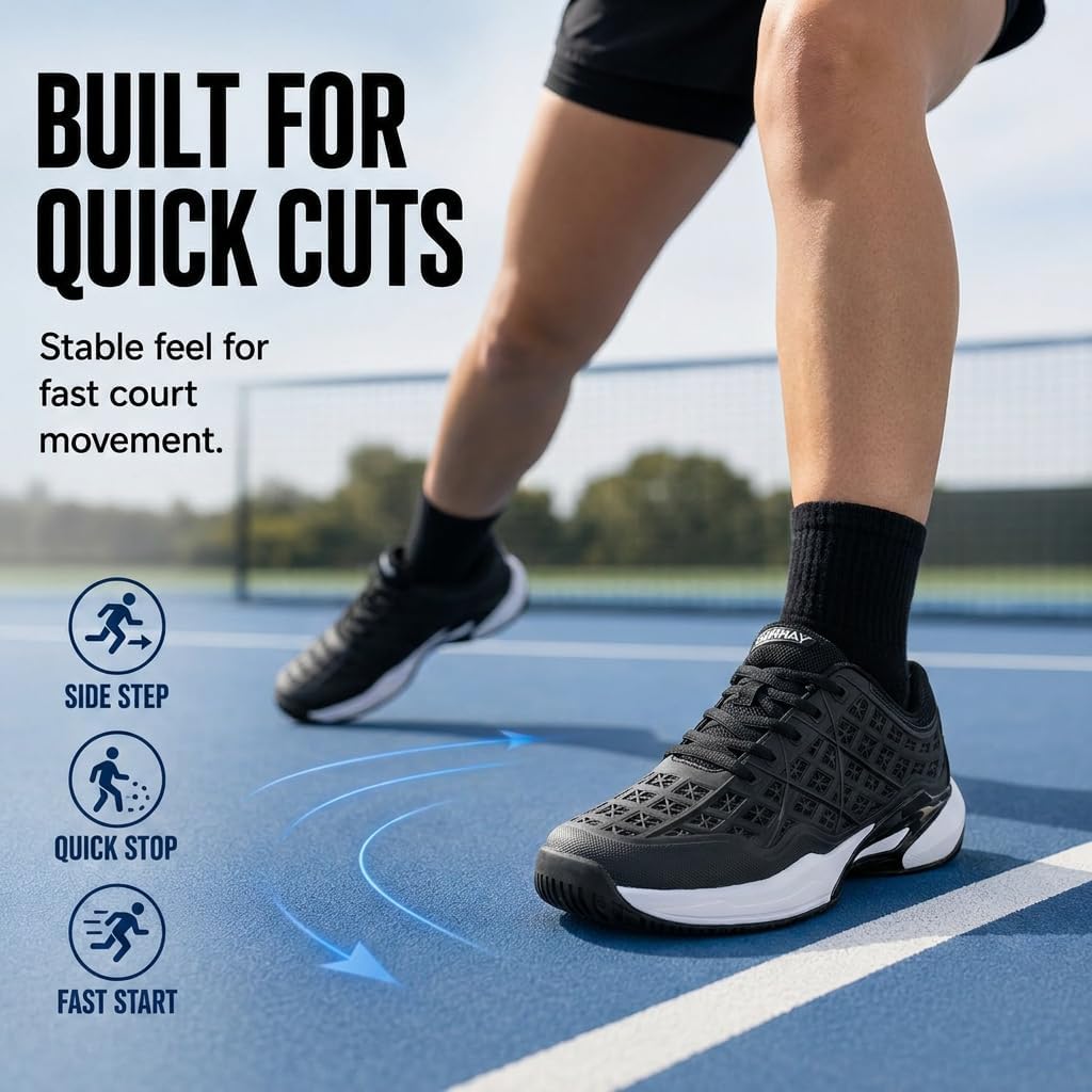 Pickleball Shoes Men Tennis Court Sneakers Indoor Outdoor Breathable Athletic Sports Lightweight Non Slip - Image 5