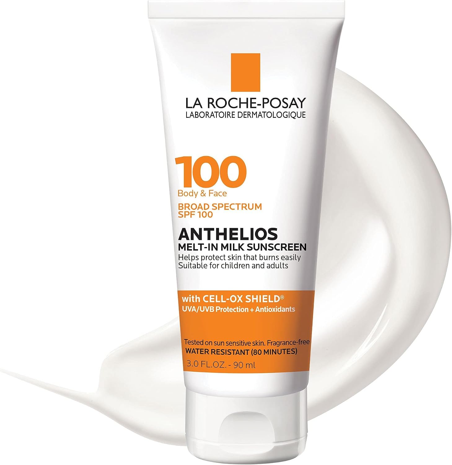 Anthelios Melt-in Milk Sunscreen SPF 100, Sunscreen for Body & Face, Broad Spectrum SPF + Antioxidants, Oil Free