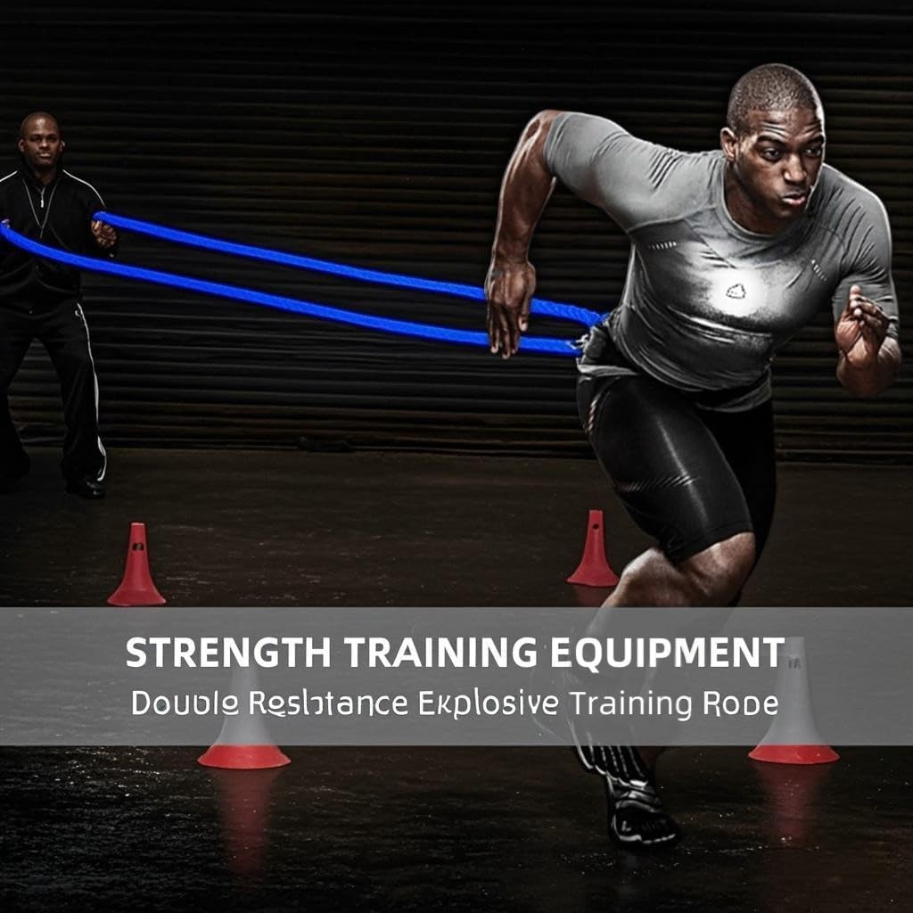 Resistance Speed Training Set, 8pcs Exercise Explosive Force Bounce Physical Equipment Double Rope Improve Agility Power Strength for Jumping Basketball Tennis Football Volleyball - Image 4