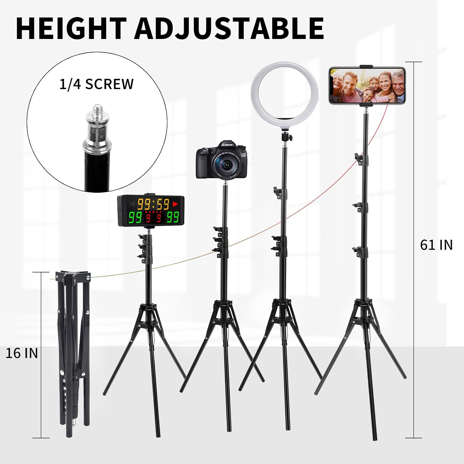 Samshow LED Electronic Scoreboard Digital Score Keeper with Remote & Tripod, Basketball Scoreboard with Shot Clock & Timer & 12/24h Real Time for Football/Corn Hole/ping Pong/Table Tennis - Image 4