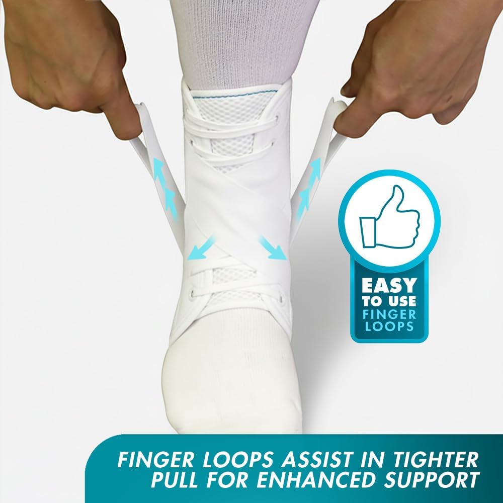 Med Spec ASO Ankle Stabilizer - Lace Up Ankle Brace for Sprained Ankle and Peroneal Tendonitis, Orthopedic Ankle Support for Men, Women, Adults, Teens and Kids, Sports Injury Recovery - Image 8