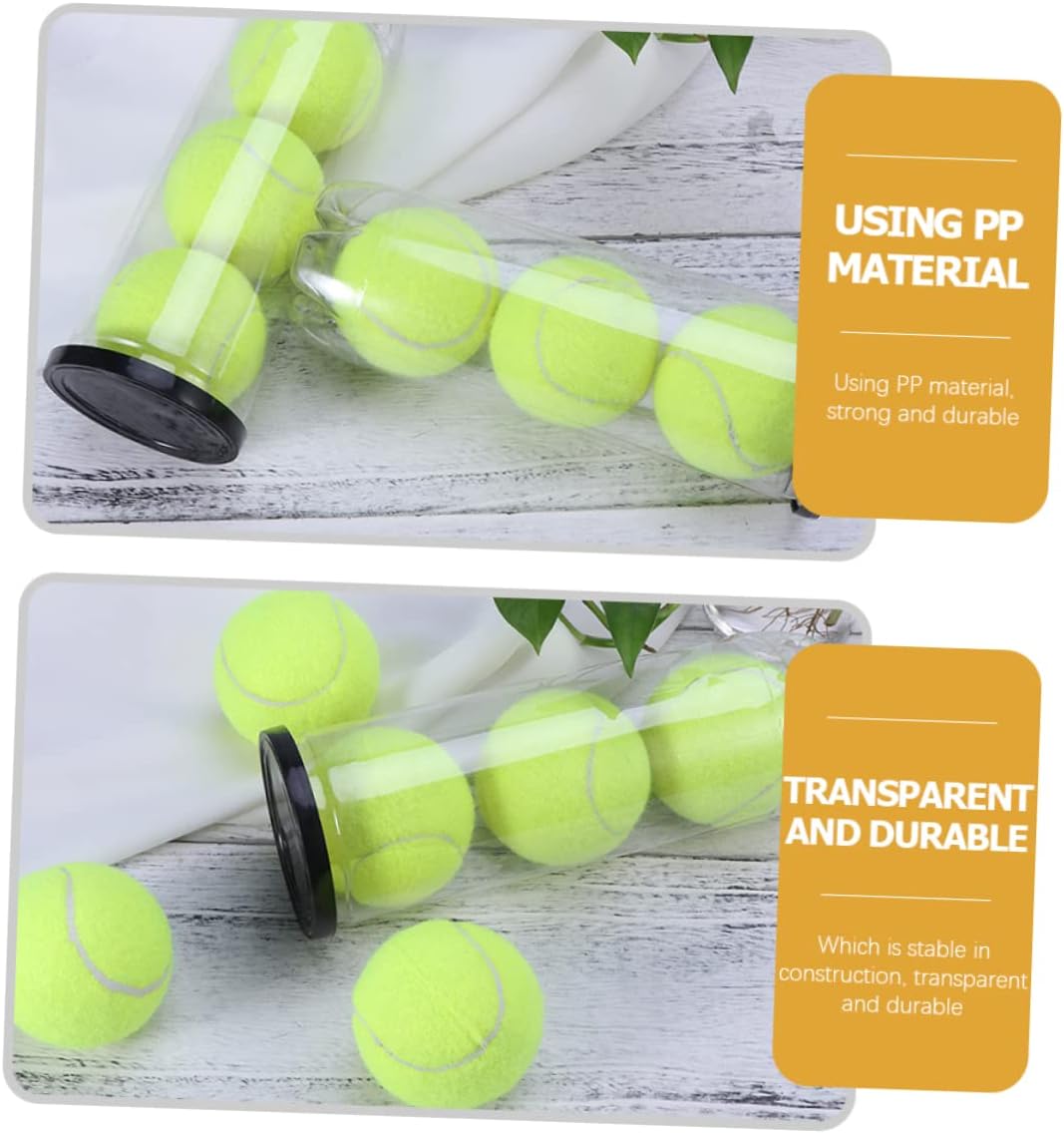 Toddmomy 6 Pcs Tennis Cylinder Clear Container Black Tennis Balls Container with Lid Tennis Saver Organizer for Garage Tennis Ball Storage Can Pvc Transparent Plastic Tennis Holder Portable - Image 7