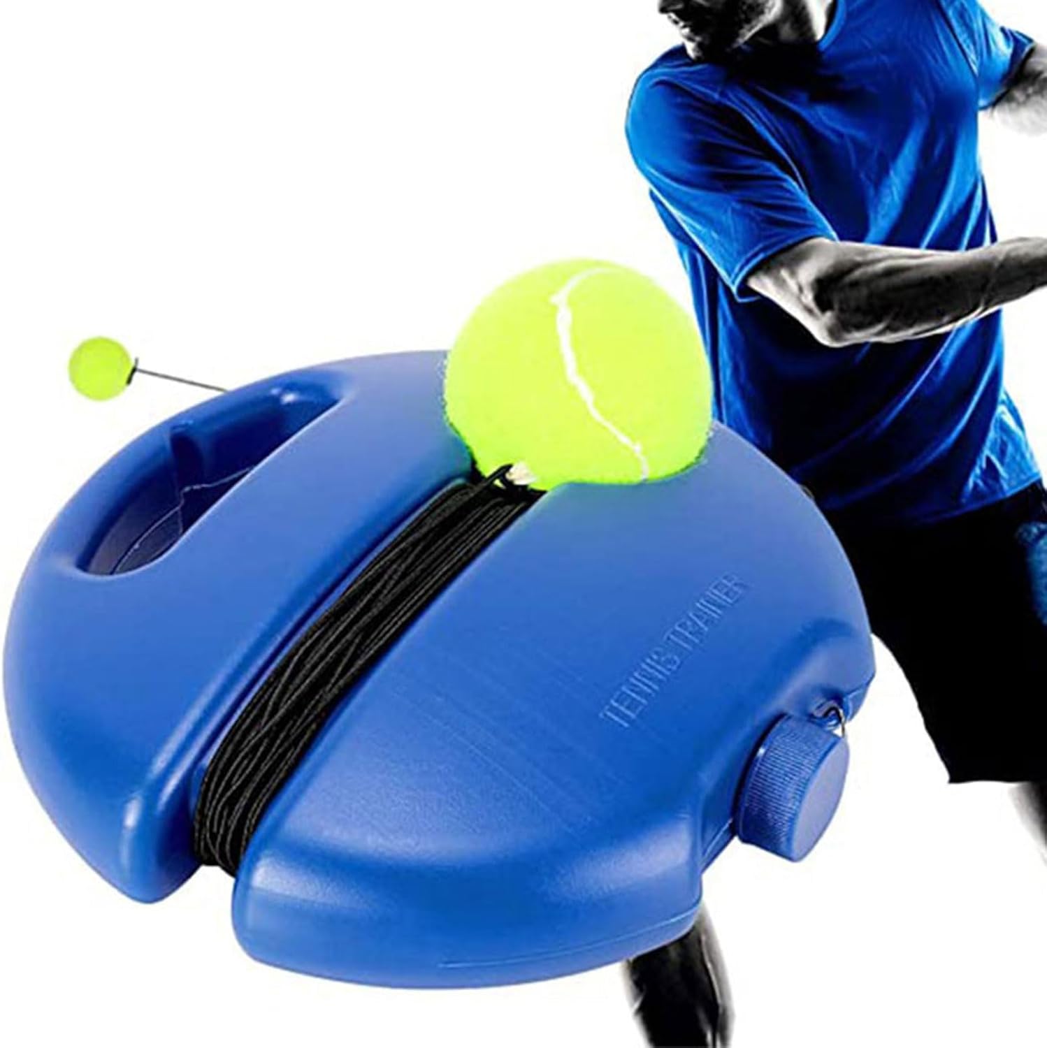 Tennis Trainer Rebounds Ball Set - Self-Practice Portable Tennis Training Equipment - Blue - 1 Set, 1 Piece - Image 2