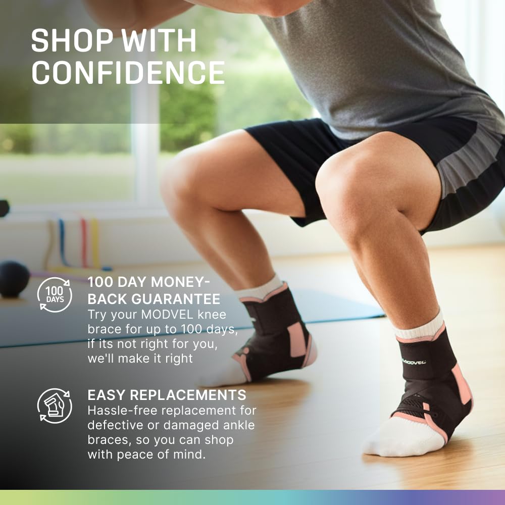 MODVEL Slim Lace Up Ankle Brace, Adjustable Ankle Braces for Men, Ankle Brace for Women, Ankle Support for Women – Figure 8 Ankle Brace Strapping with Soft Pads for Sprained Joint Stability Ankle Wrap - Image 7
