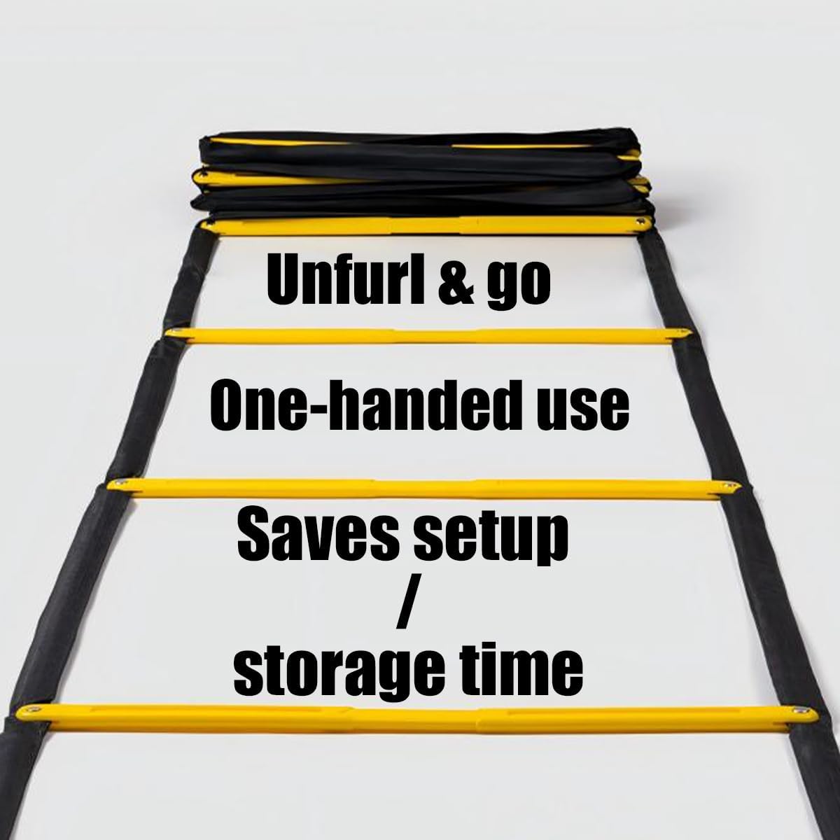 Tangle-Free Agility Ladder Speed Training Equipment - 2lbs Heavy Duty Design with 12 Fixed Rungs - 18ft Connectable Quick Setup Footwork Drill Gear for Soccer, Football, Boxing (Storage Bag Included) - Image 3