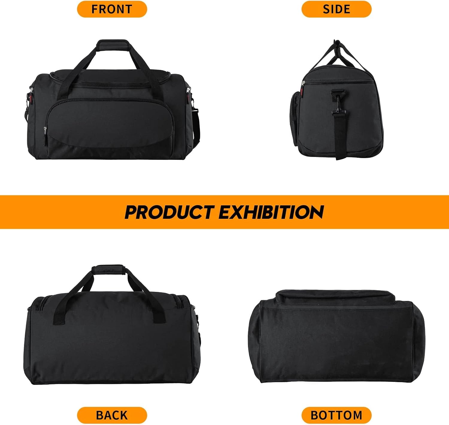Uarition Gym Bag for Men - 50L Black Durable Large Duffle Bag for Travel, Workout, Fitness & Sport - Image 6