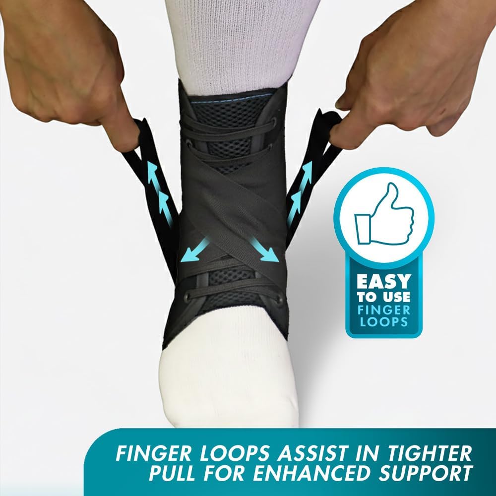 Med Spec ASO Ankle Stabilizer - Lace Up Ankle Brace for Sprained Ankle and Peroneal Tendonitis, Orthopedic Ankle Support for Men, Women, Adults, Teens and Kids, Sports Injury Recovery - Image 8