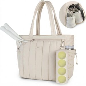 Quilted Tennis Tote Bag for Women G...