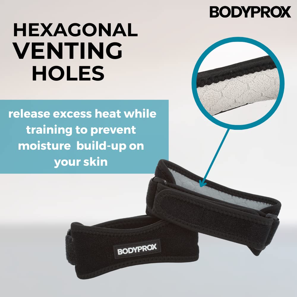 Bodyprox Patella Tendon Knee Strap 2 Pack, Knee Pain Relief Support Brace Hiking, Soccer, Basketball, Running, Jumpers Knee, Tennis, Tendonitis, Volleyball & Squats - Image 2