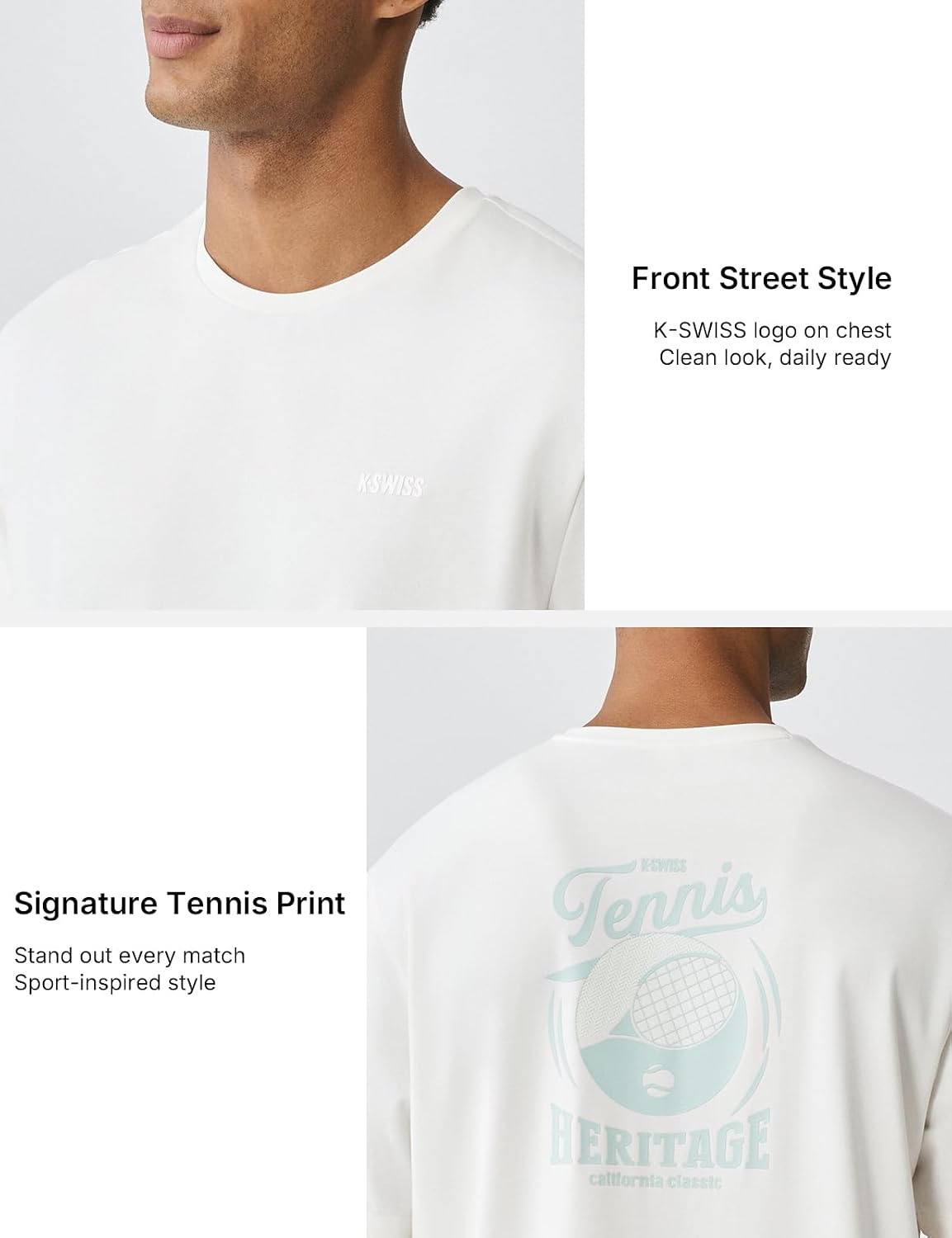 K-Swiss Men's Tennis Graphic T-Shirt - Silky Soft Premium Breathable Athletic Workout Short Sleeve Casual Tee - Image 5