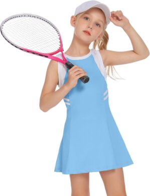 Zaclotre Girls Tennis Dress with Po...