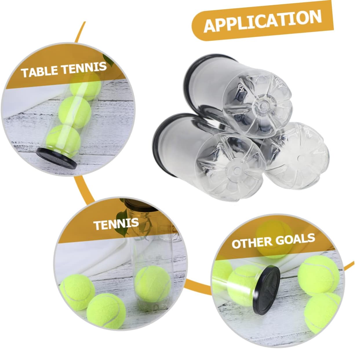 Toddmomy 6 Pcs Tennis Cylinder Clear Container Black Tennis Balls Container with Lid Tennis Saver Organizer for Garage Tennis Ball Storage Can Pvc Transparent Plastic Tennis Holder Portable - Image 3