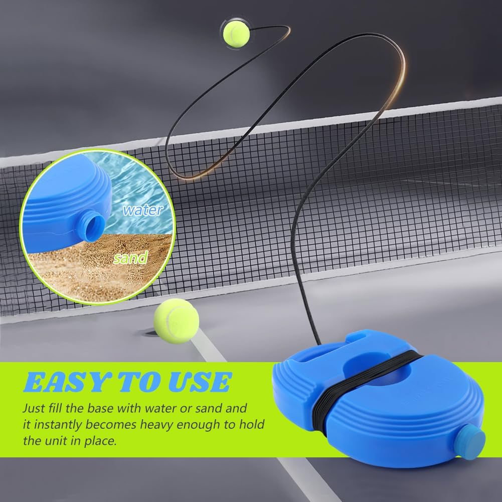 Tennis Trainer with Rebound Ball, Portable Self-Study Practice Kit Includes 6 Tennis Balls & 1 Base, Durable PE Plastic Design for Outdoor Backyard Court Training - Image 6