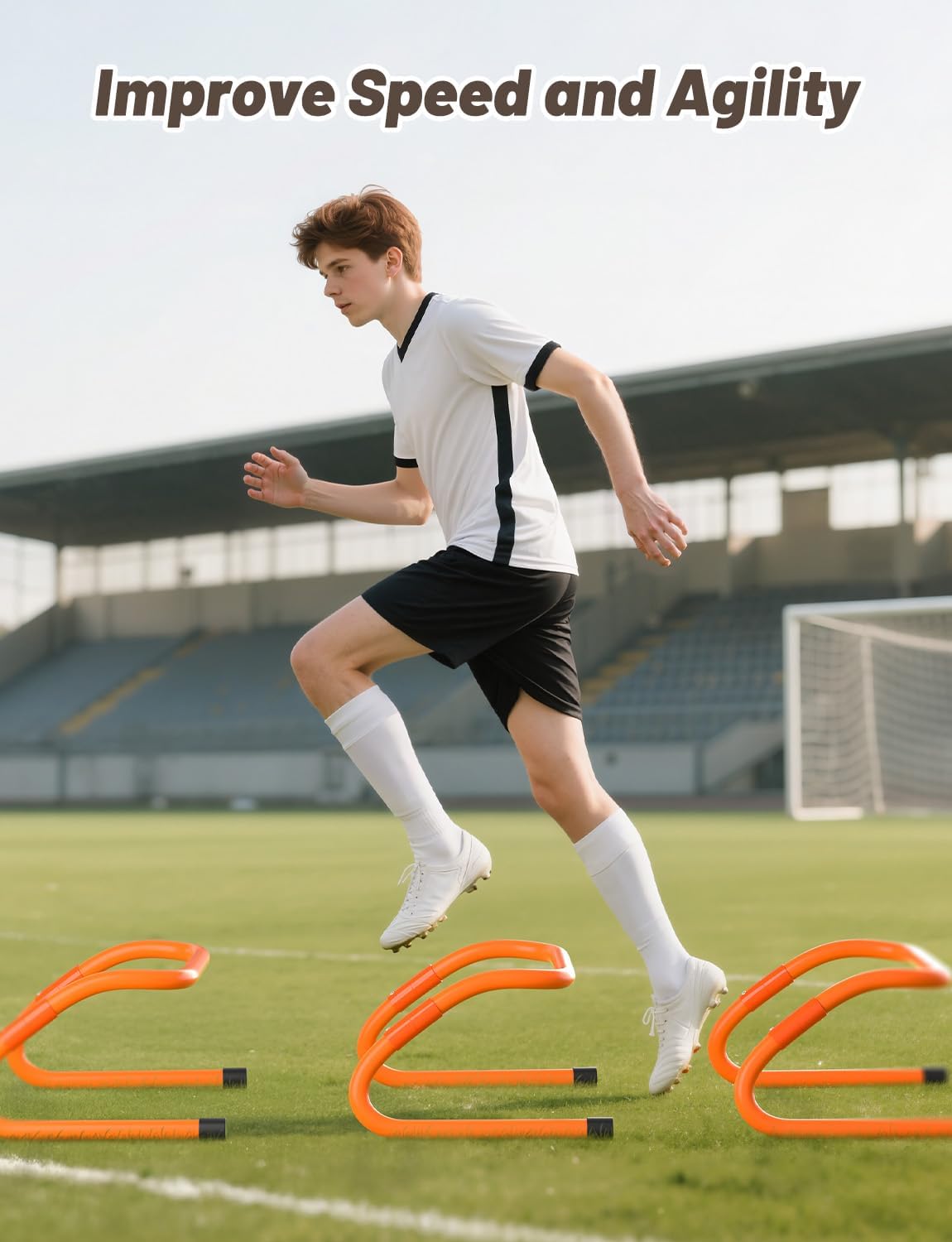 GHB Agility Hurdles Adjustable 8.3"&12.6" Speed Training Equipment Set | Foldable, Sturdy, Drill Guide &Carry Bag Included, For Amateur & Athletes, Soccer & Basketball - Image 8