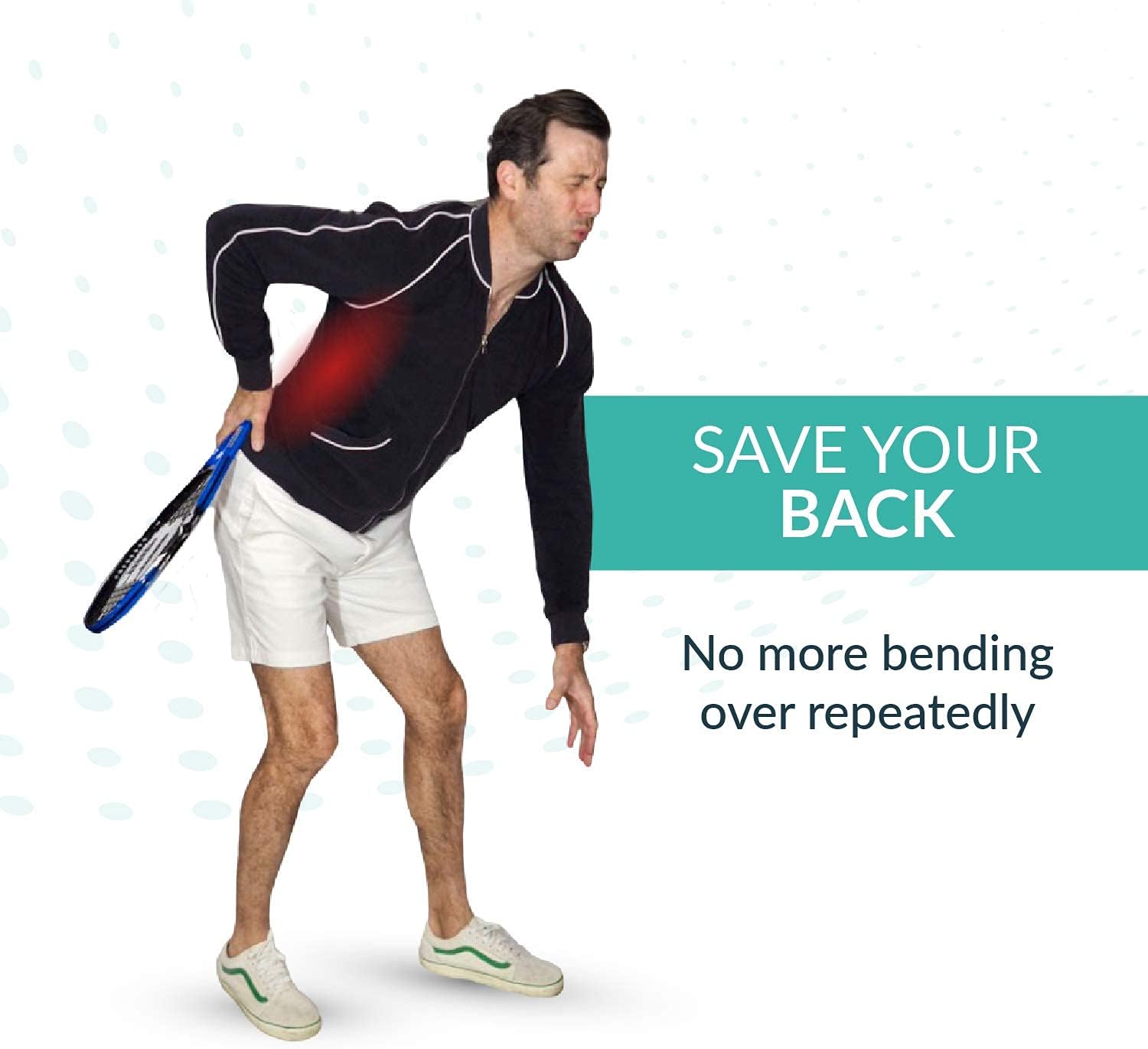 POP-IT Tennis Ball Picker Upper for Racket - No-Bend, Hands-Free Retriever - Fits Most Racquets - Lightweight and Durable Tennis Ball Collector for Players, Seniors and Coaches - Image 7