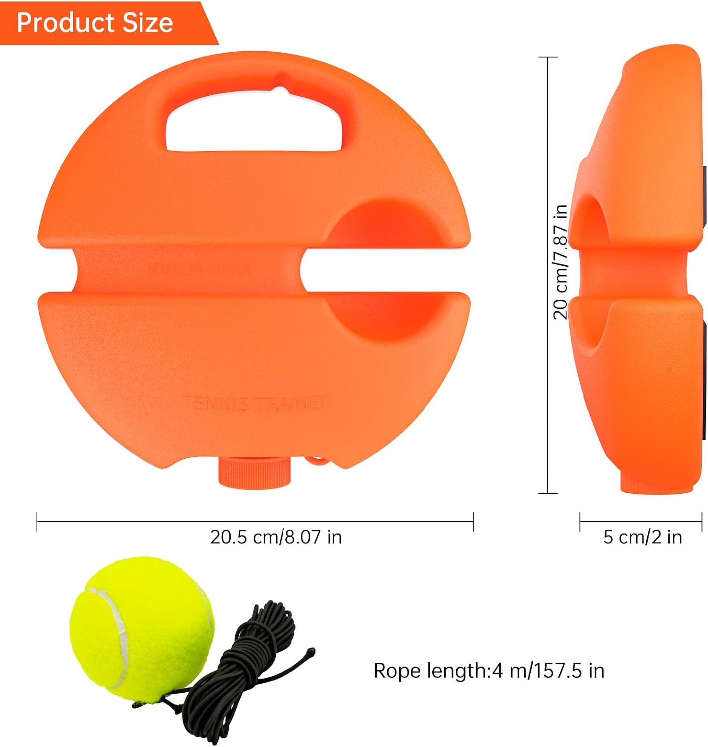 Tennis Trainer Rebound Ball with 3 String Balls, Portable Tennis Training Tool Suitable for Beginners Sport Exercise-Blue - Image 2