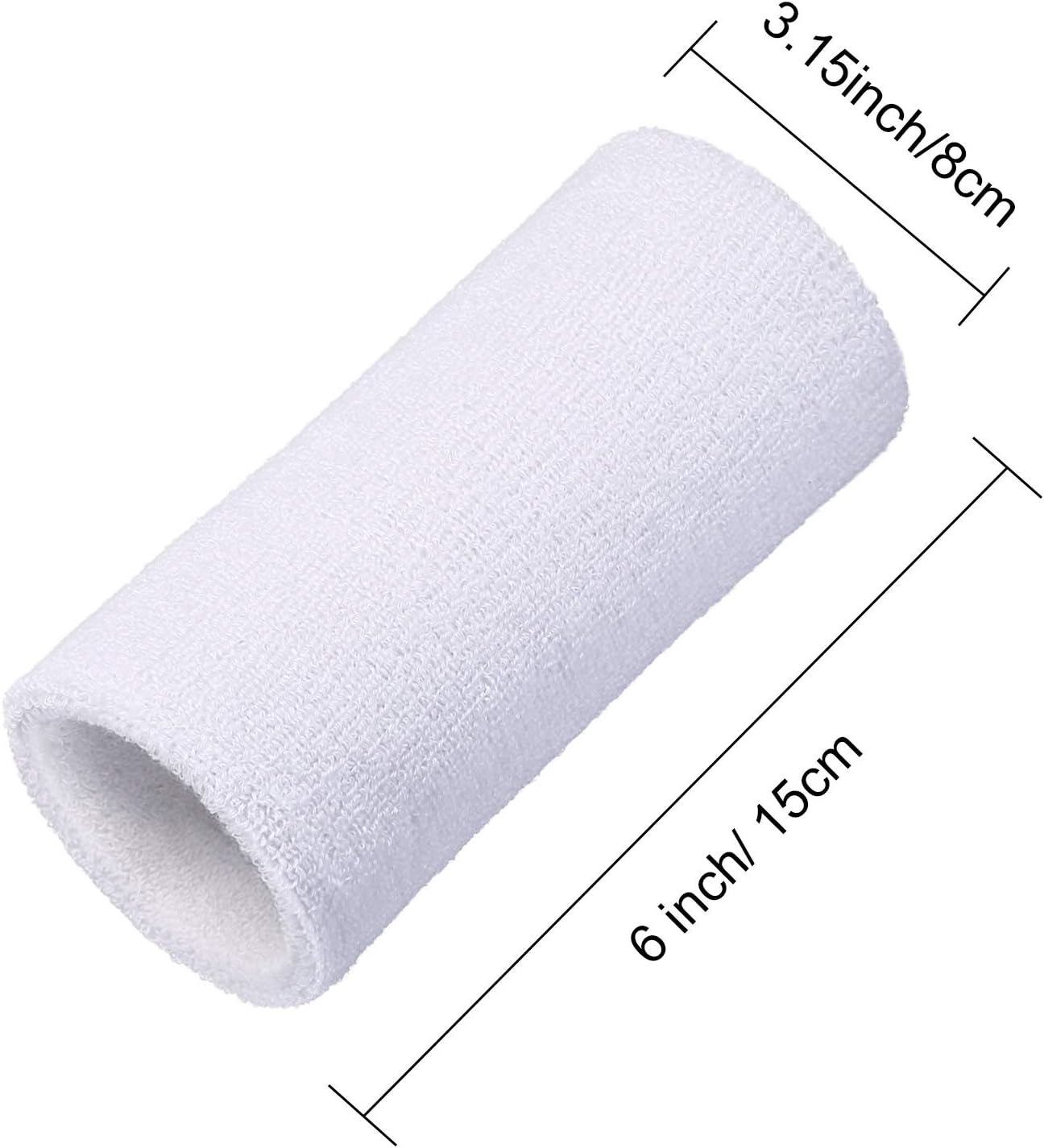 WILLBOND 6 Inch Wrist Sweat Bands for Men Women Tennis Elastic Athletic Long Sweatband Wrist Absorbent for Basketball Tennis Running Outdoor Activity - Image 3