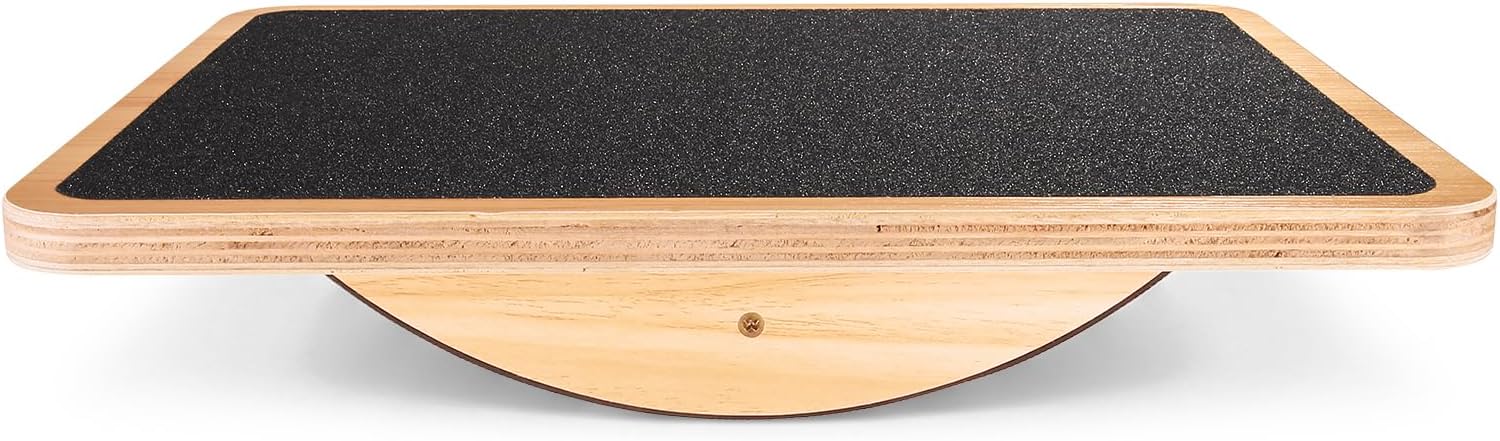StrongTek Wooden Balance Board with 2 Difficulty Options, Basic Rocker and Advanced 360° Wobble Board, Non-Slip Balance Trainer for Core Stability, Ankle Rehab, Physical Therapy and Fitness