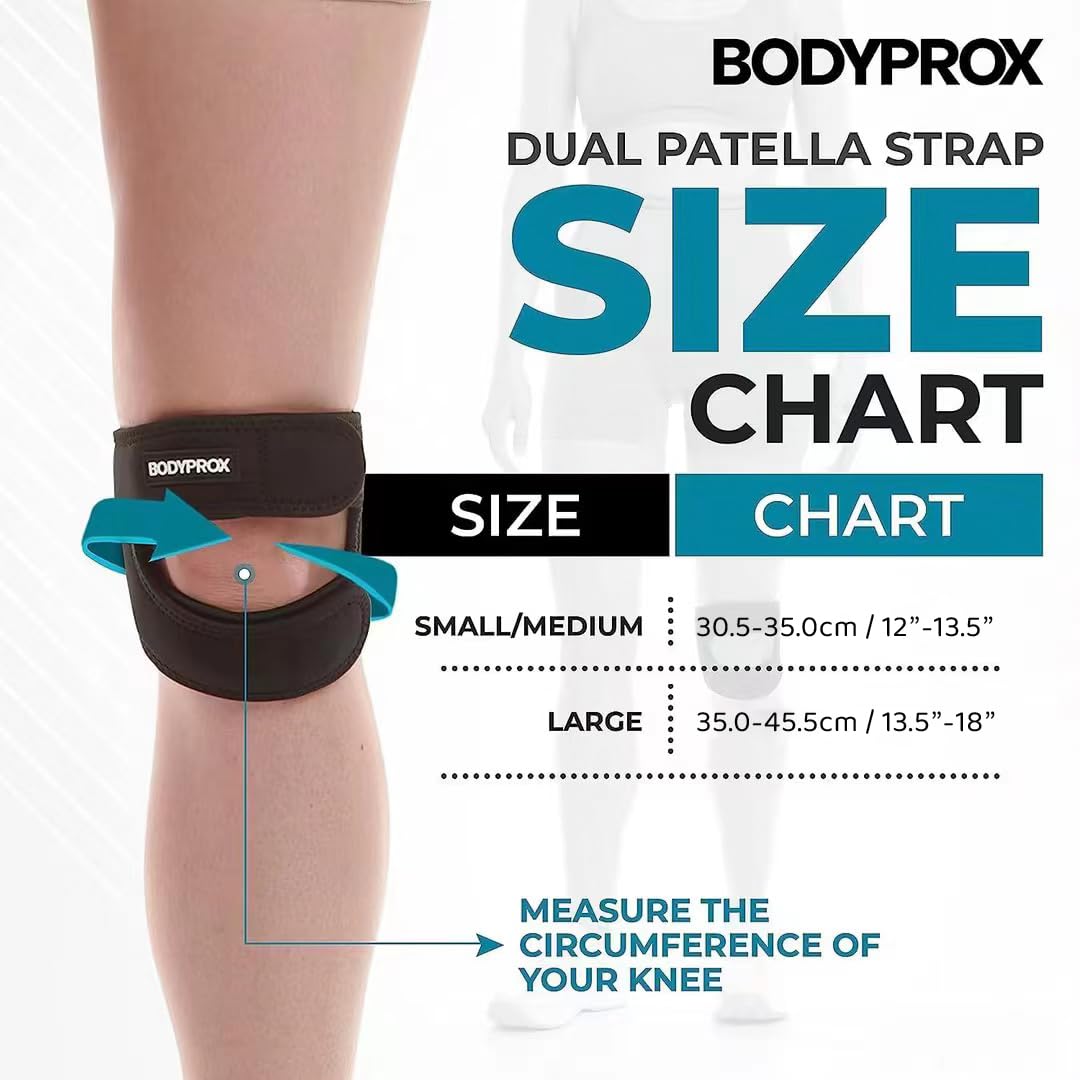 Bodyprox Patellar Tendon Support Strap (Large), Knee Pain Relief Adjustable Neoprene Knee Strap for Running, Arthritis, Jumper, Tennis Injury Recovery - Image 2