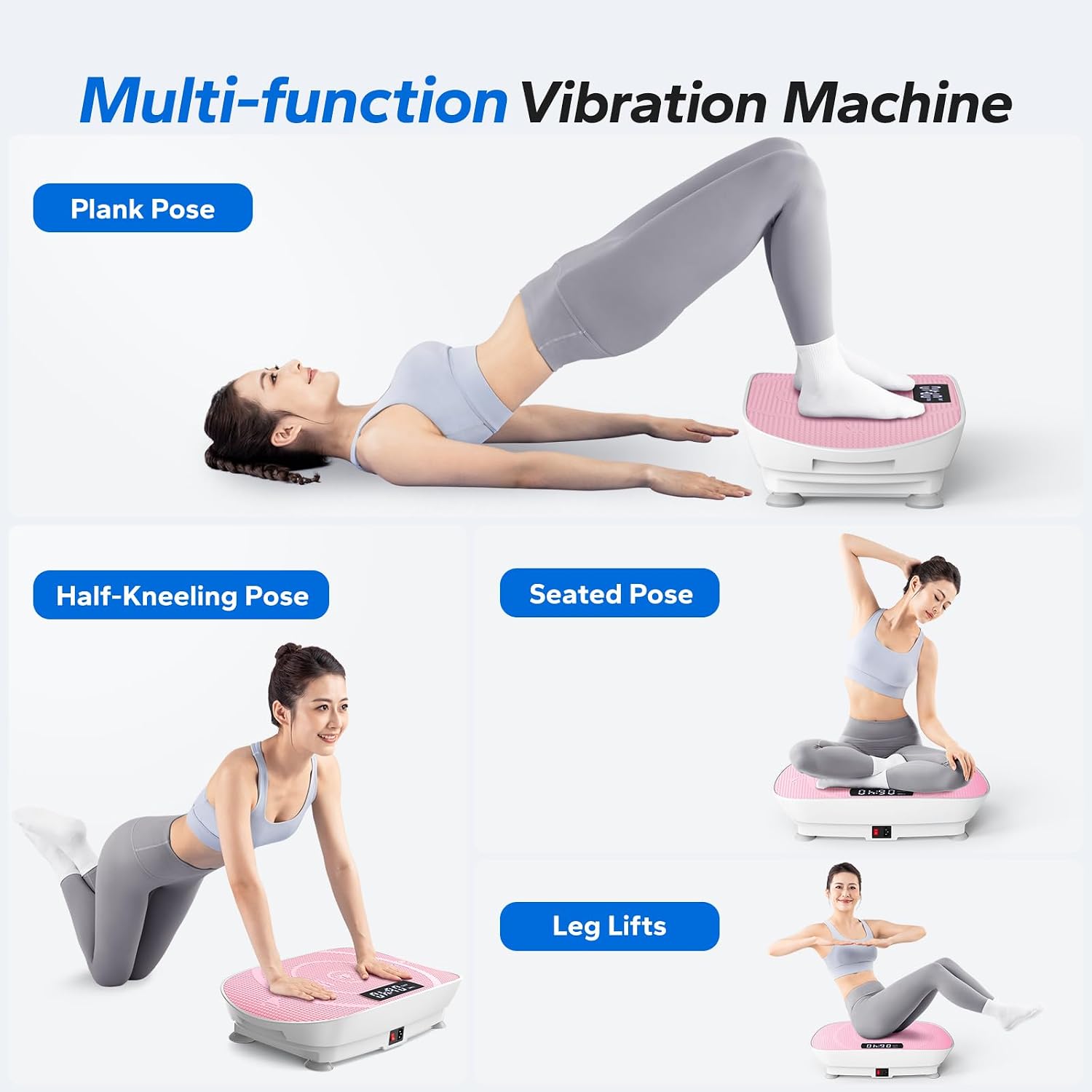 MERACH Vibration Plate Exercise Machine, Whole Body Workout Equipment for Women, Bluetooth and Silicone Pedal, Vibration Plate with Auto Mode, Vibrate Fitness Platform for Home - Image 7
