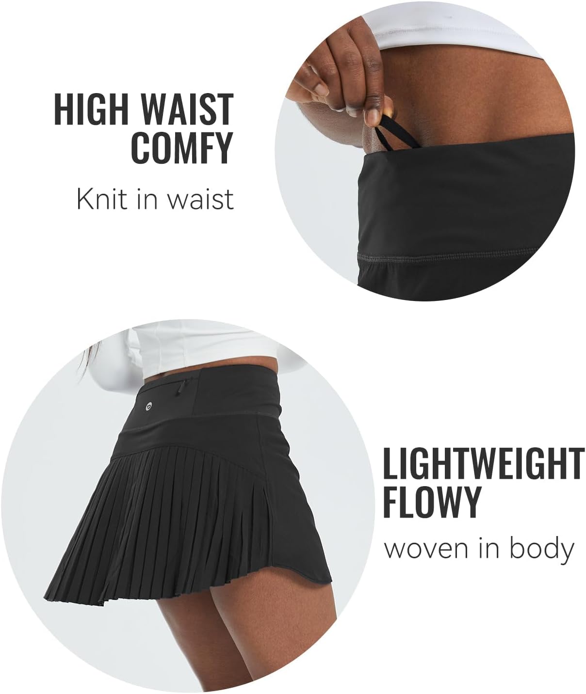 baleaf Women's Pleated Tennis Skirt Golf Skorts for Woman High Waisted Lightweight Athletic Shorts Pockets - Image 4