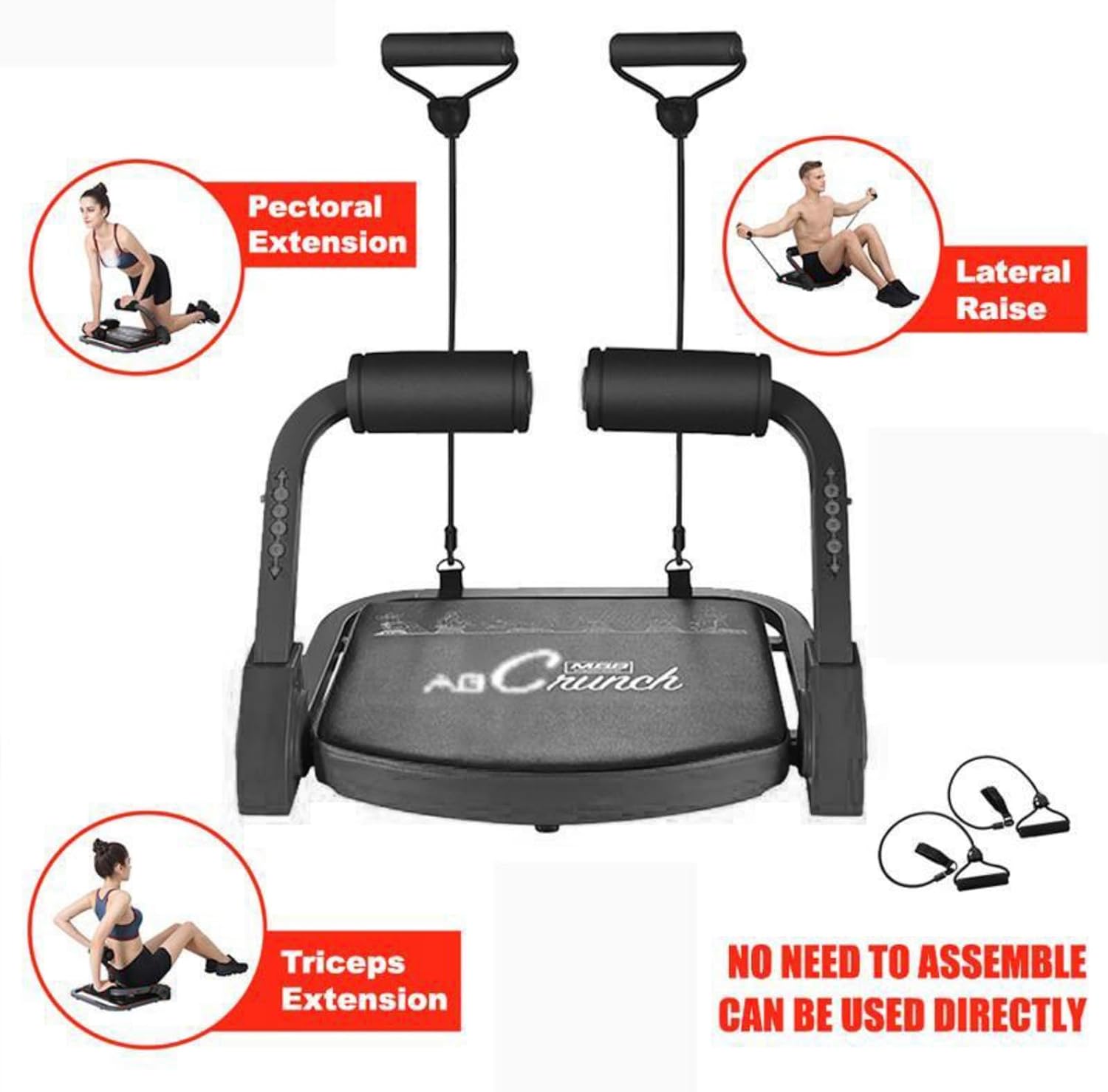Ab Machine Ab Workout Equipment Sit Up Machine & Exercise Equipment Ab Crunch Machine for Stomach Workout Ab Core Trainer Abdominal Machine for Home Gym with Resistance Bands - Image 8