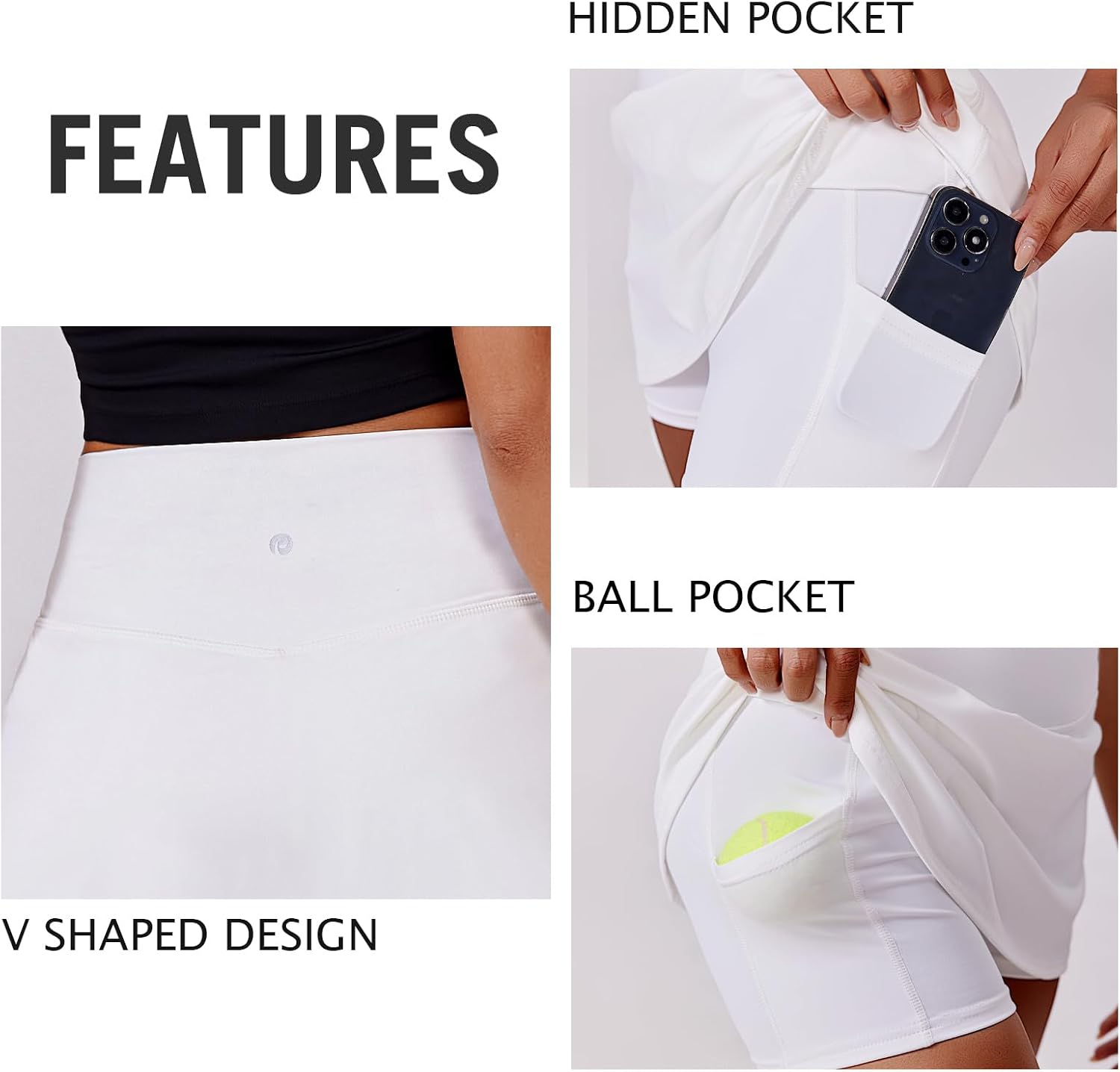 PINSPARK Womens Tennis Skirt High Waisted Golf Skort with 2 Pockets Stretchy Athletic Skirts for Workout Pickleball Running - Image 4