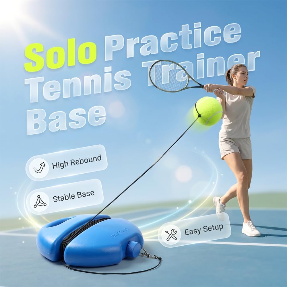 Tennis Ball Training Baseboard, Portable Tennis Rebound Board for Solo Practice, Tennis Practice Rebounder for Backyard, Garage, Home Court, Solo Tennis Trainer for Adults, and Beginners - Image 2