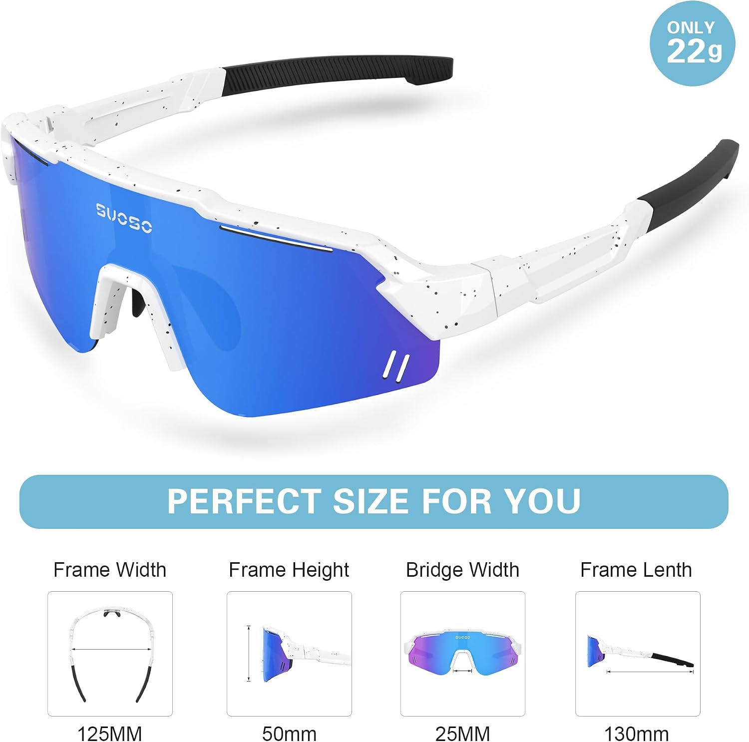 suoso Kids Sports Polarized Sunglasses: Youth Baseball Sun Glasses Cycling Glasses for Boys Girls Age 6-12 Lightweight TR90 - Image 5