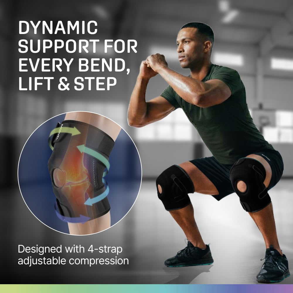 Modvel Knee Brace with Side Stabilizers & Patella Gel Pads for Pain Relief and Joint Support Breathable, Non-Slip Compression Sleeve for Men & Women, Arthritis, Meniscus, ACL Recovery - Image 9