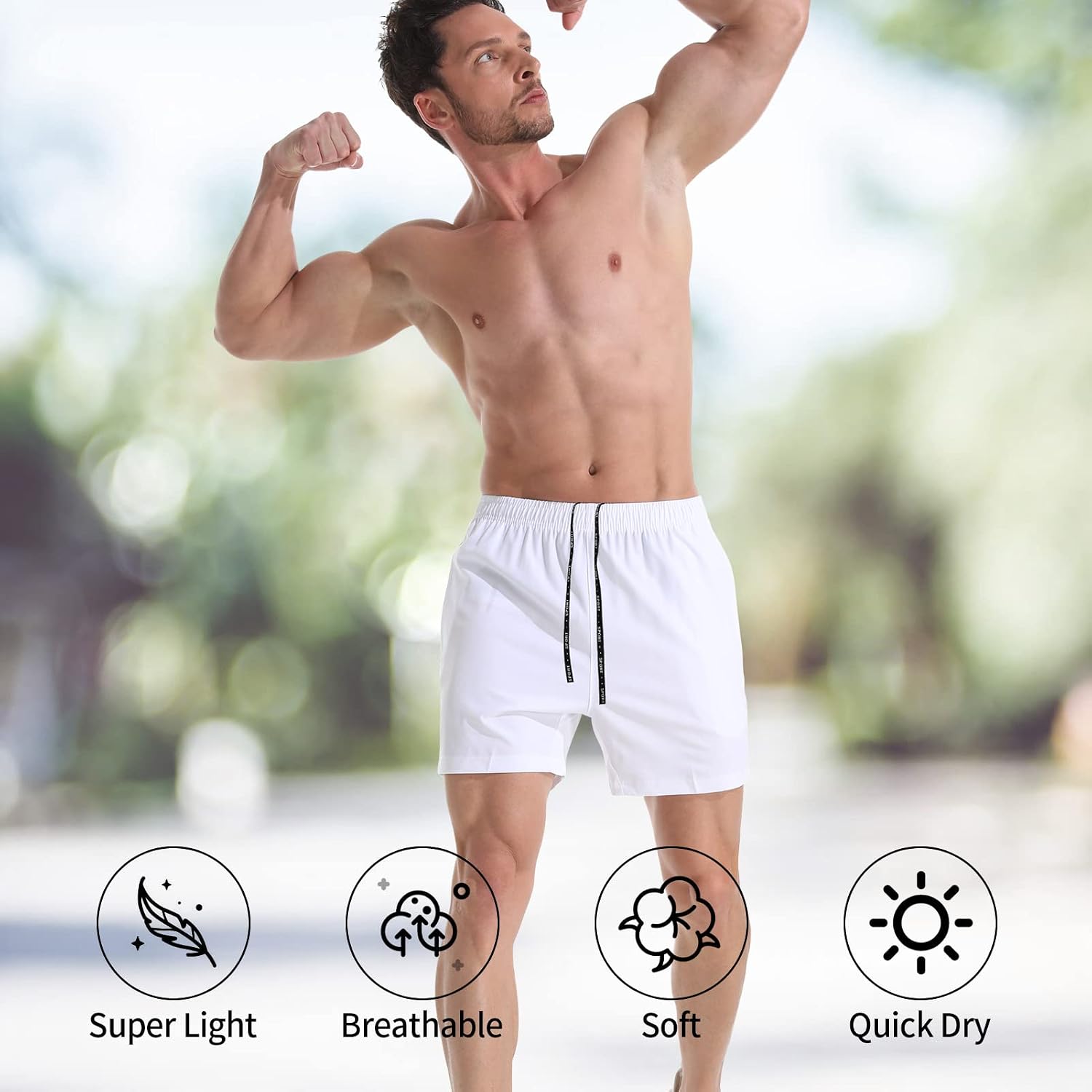 VPOS Gym Shorts for Men 5 Inch - Lightweight Mens Athletic Shorts Quick Dry Workout Running Shorts with Zipper Pockets - Image 3