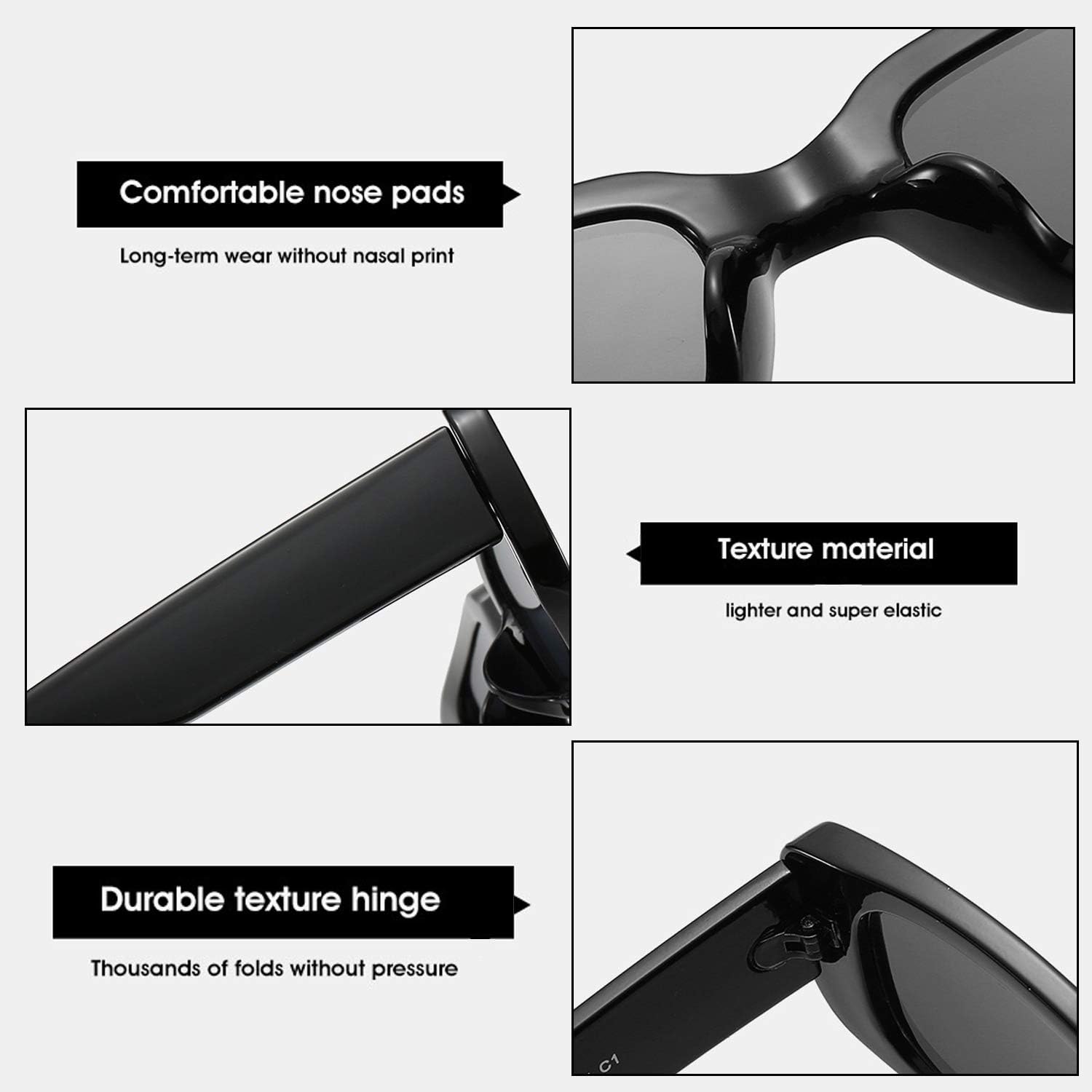 BUTABY Rectangle Sunglasses for Women Retro Driving Glasses 90’s Vintage Fashion Narrow Square Frame UV400 Protection - Image 5